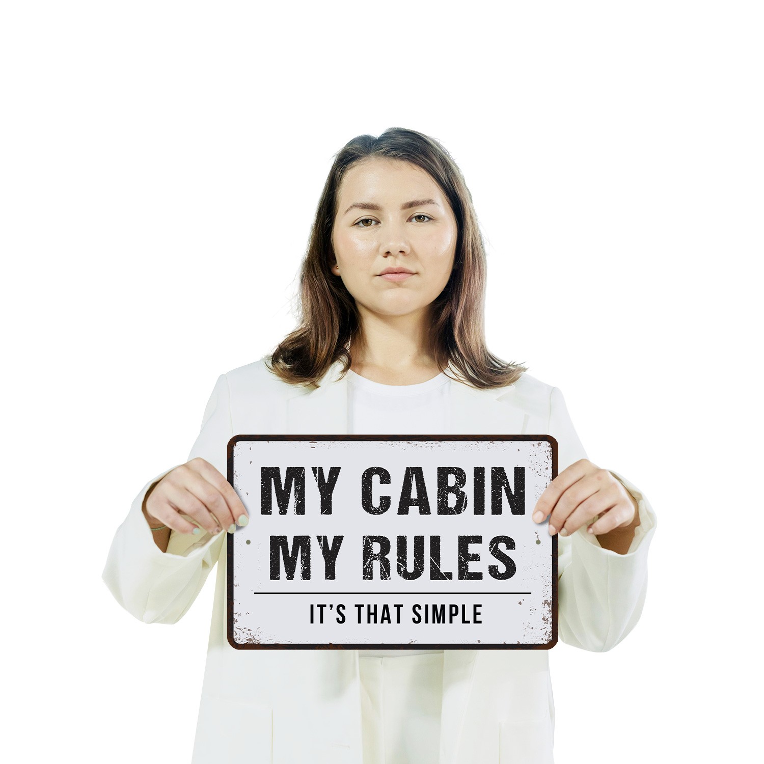 My Cabin My Rules Sign Relax Unplug Play Nice Durable Perfect for Cabins Lake