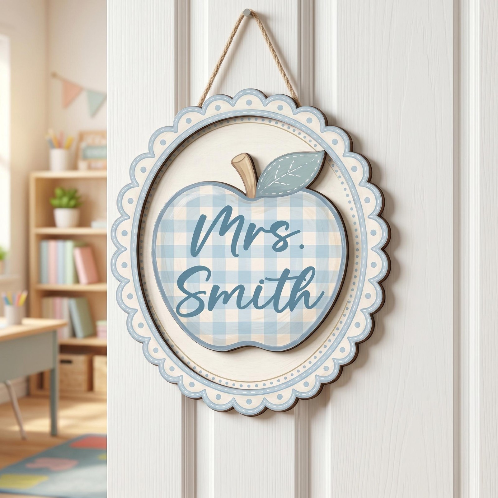 Personalized Teacher Door Sign, Welcome Classroom Sign, Teacher Gift