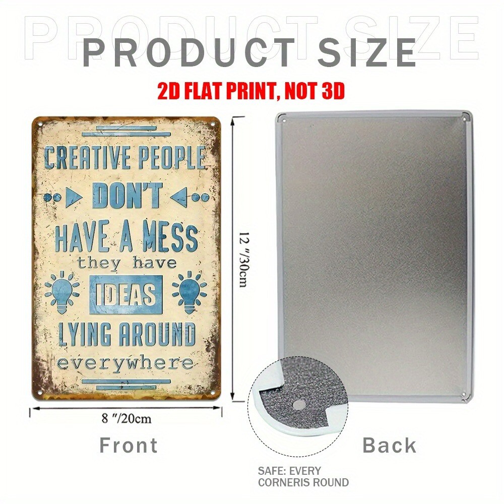 Creative People Poster Motivational Quotes Typography Wall Decor Metal Tin Sign