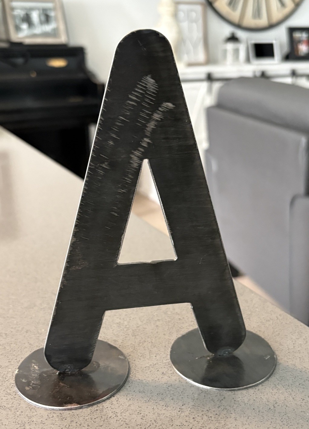 Hand Welded Metal Letter “A” 7” High X 4 1/2” Wide – By Local Colorado Welder