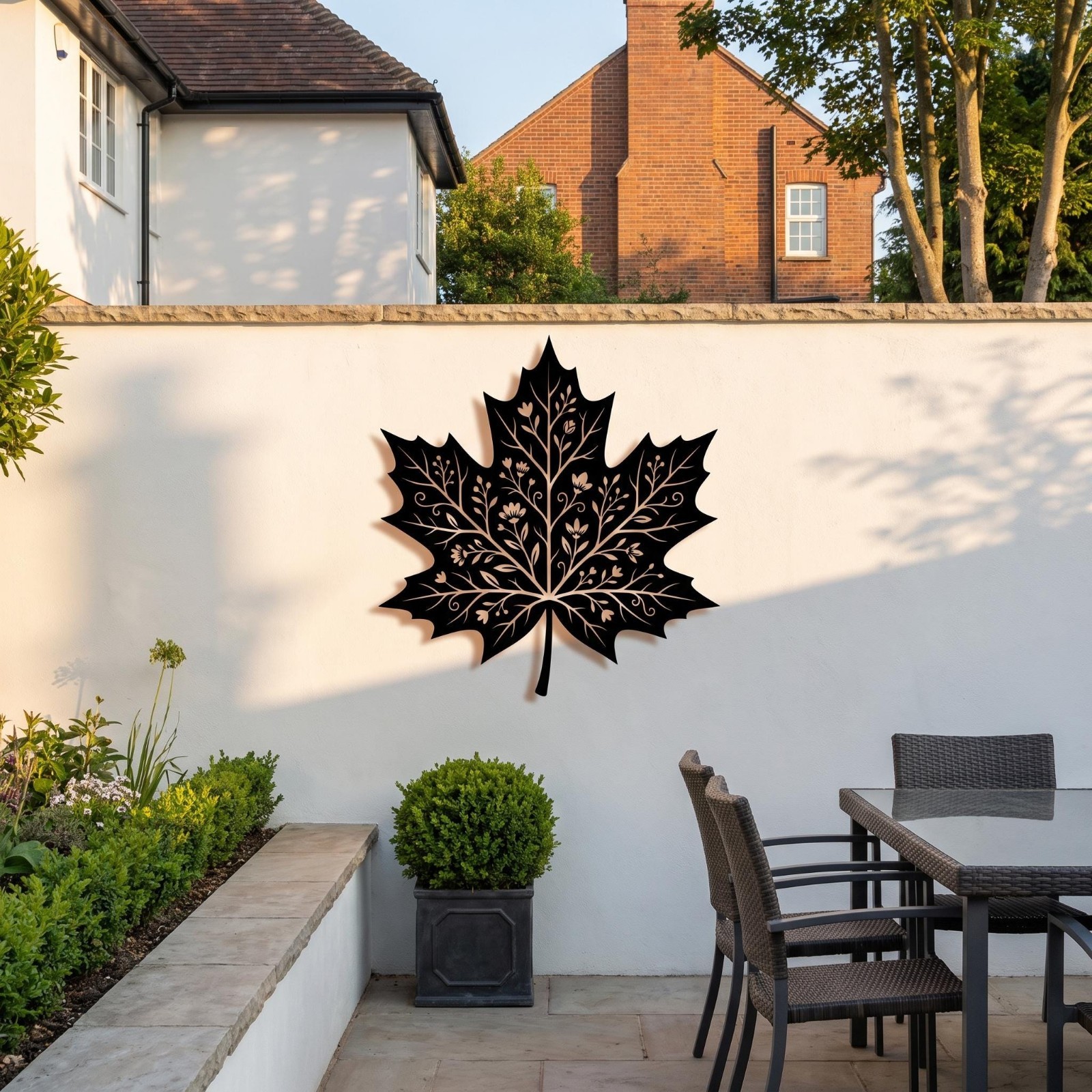 Maple Leaf Metal Wall Art Nature Metal Sign Rustic Outdoor Patio Decor Gift