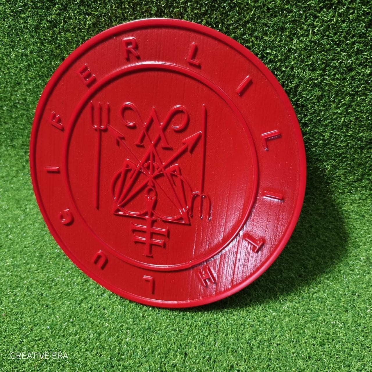 Lucifer & Lilith Red Wooden Ash Tree Altar Pentacle Any Room’s Aesthetic Decor.