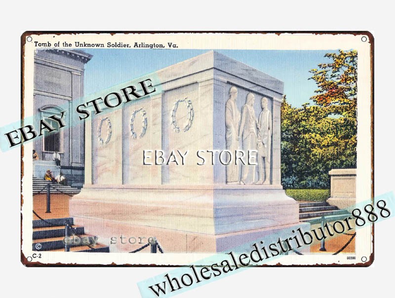 1930-45 Tomb of Unknown Soldier, Arlington, Virginia tin sign picture art wall