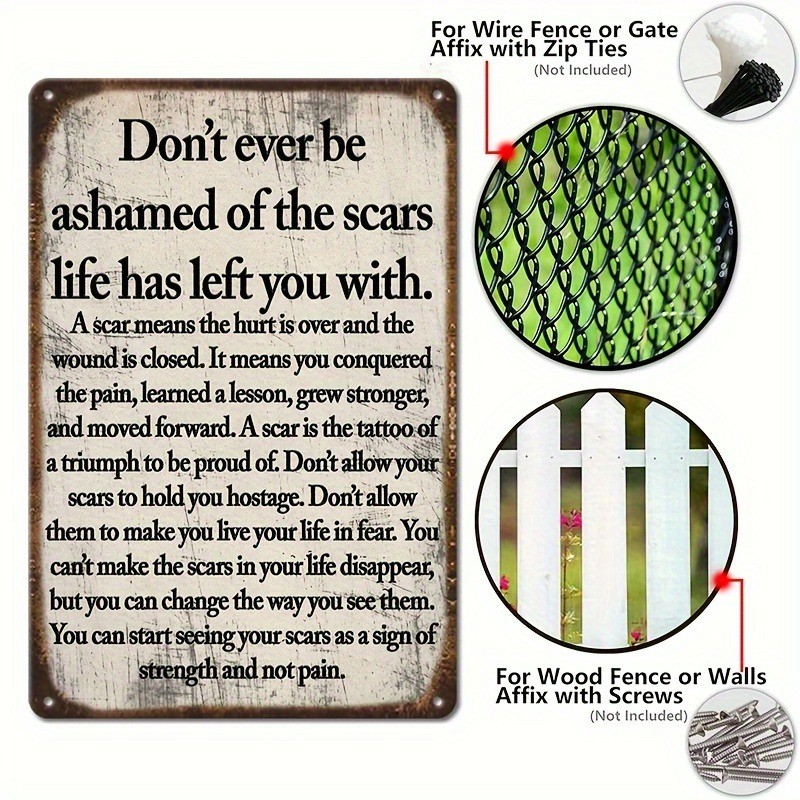 Vintage Rustic Metal Tin Sign Positive Quote Plaque Motivational Wall Art 12″×8″