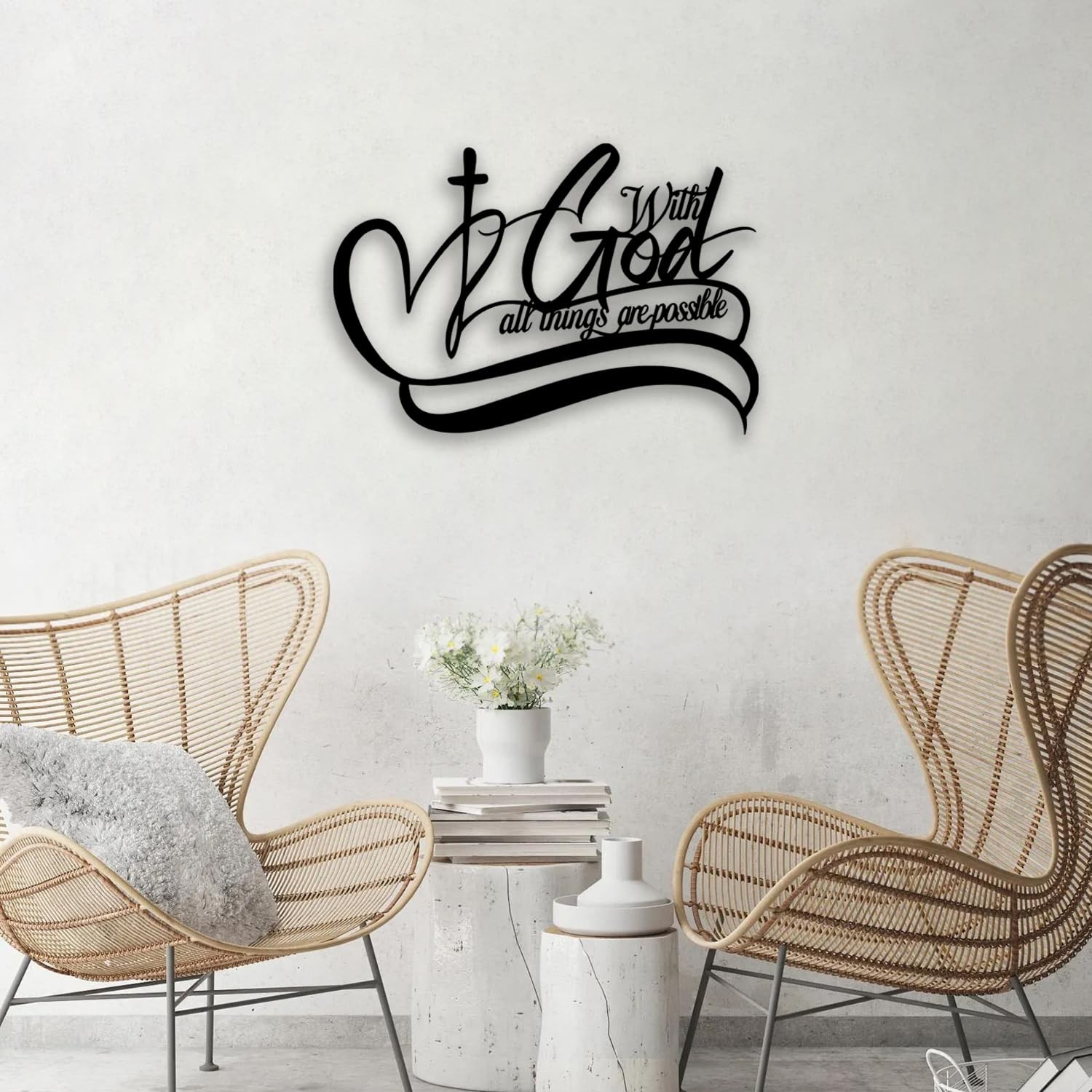 Cross Metal Wall Decor – Inspirational Room Decor Christian Wall Art Motivati…