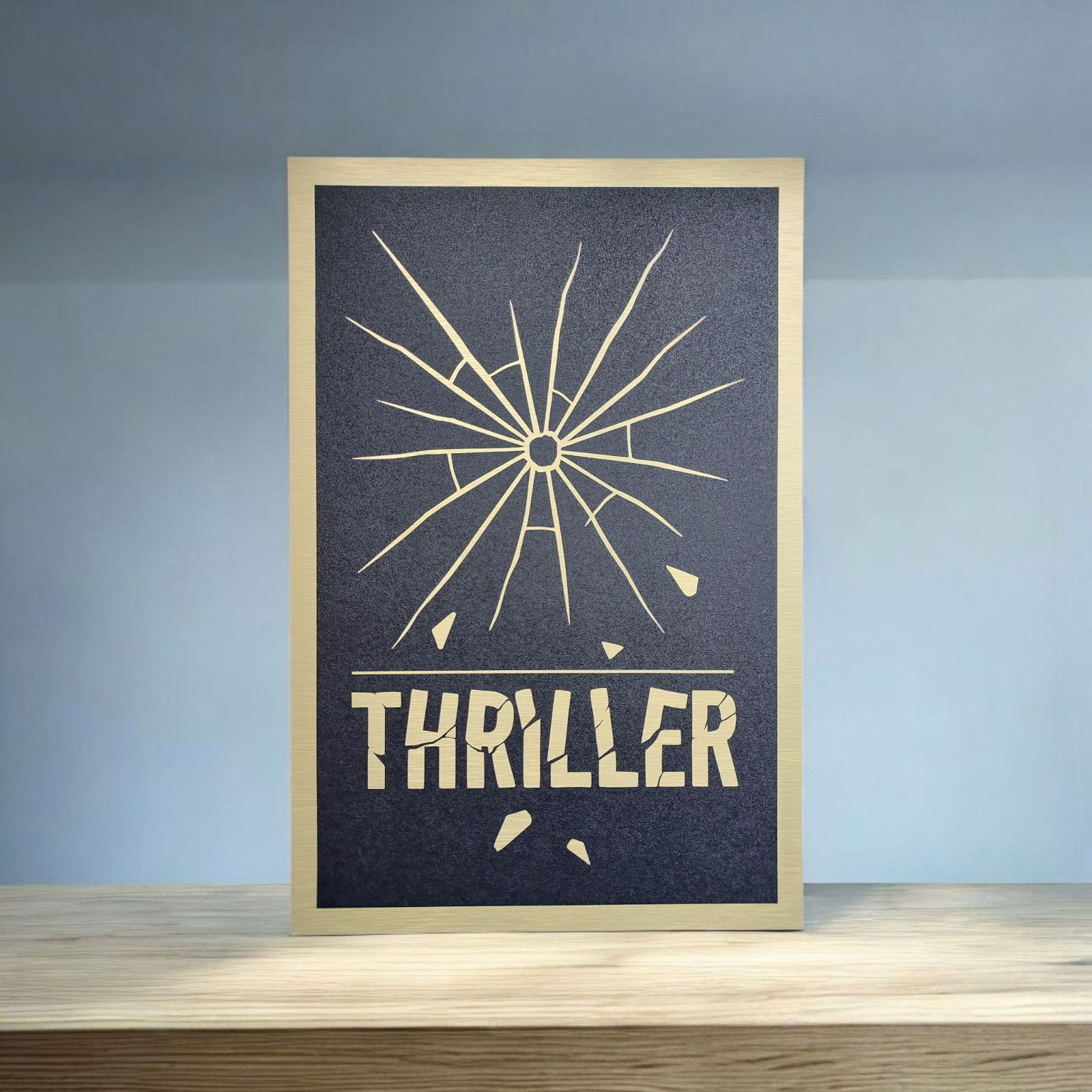 7x Movie Genre Wall Signs Brushed Gold Aluminum Home Theater Media Room Decor