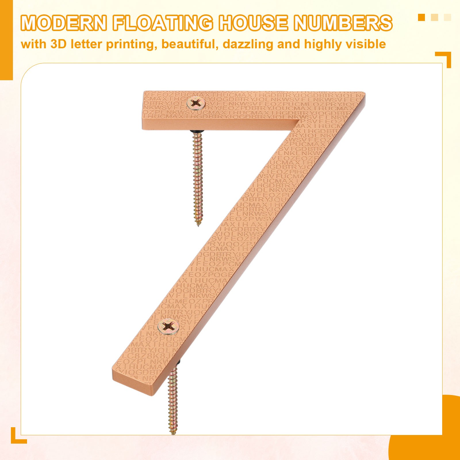 10 Inch House Number, House Address Numbers Sign Large Floating, Gold, 7