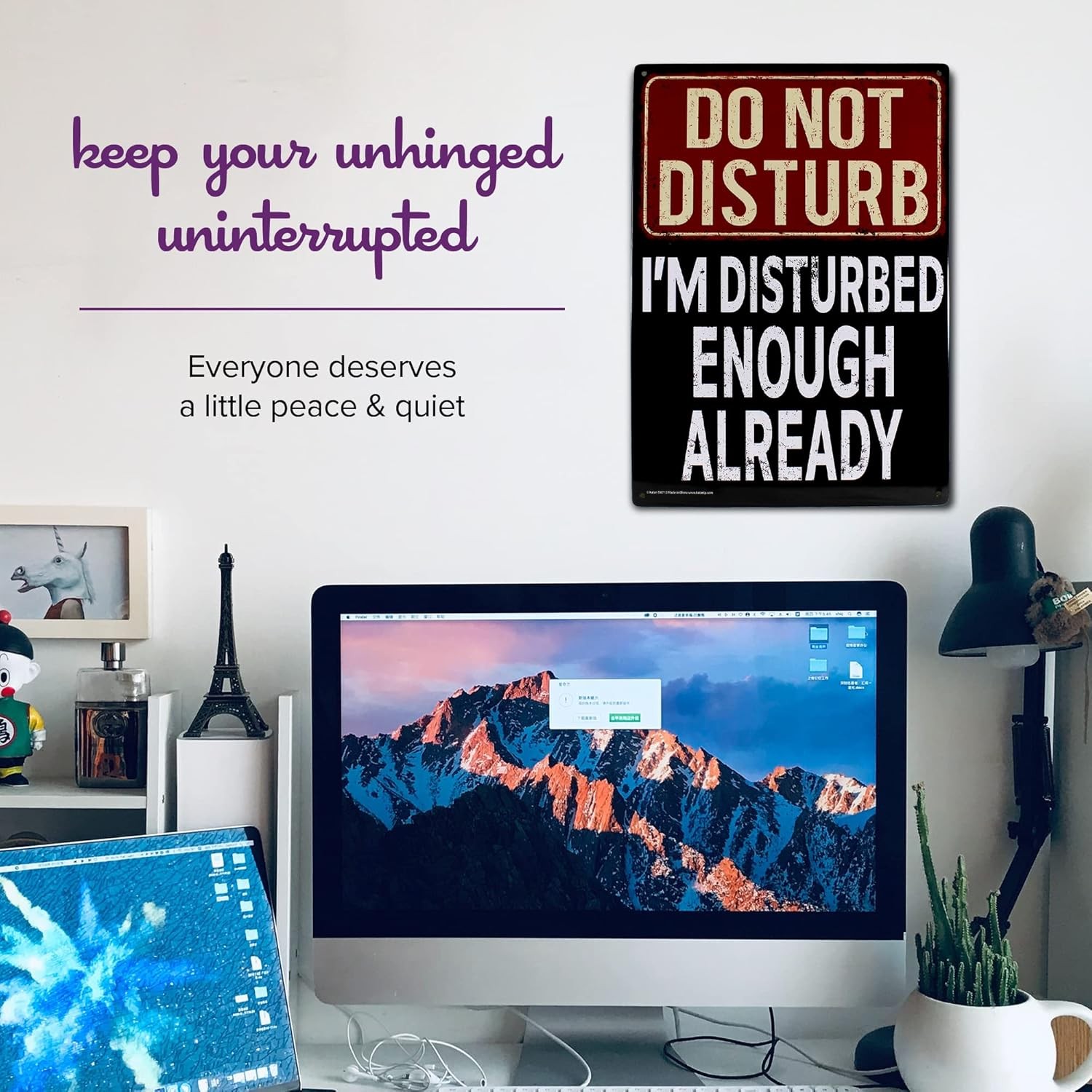 Metal Tin Sign “Do Not Disturb – I’m Disturbed Enough Already” Wall Decor #F-101
