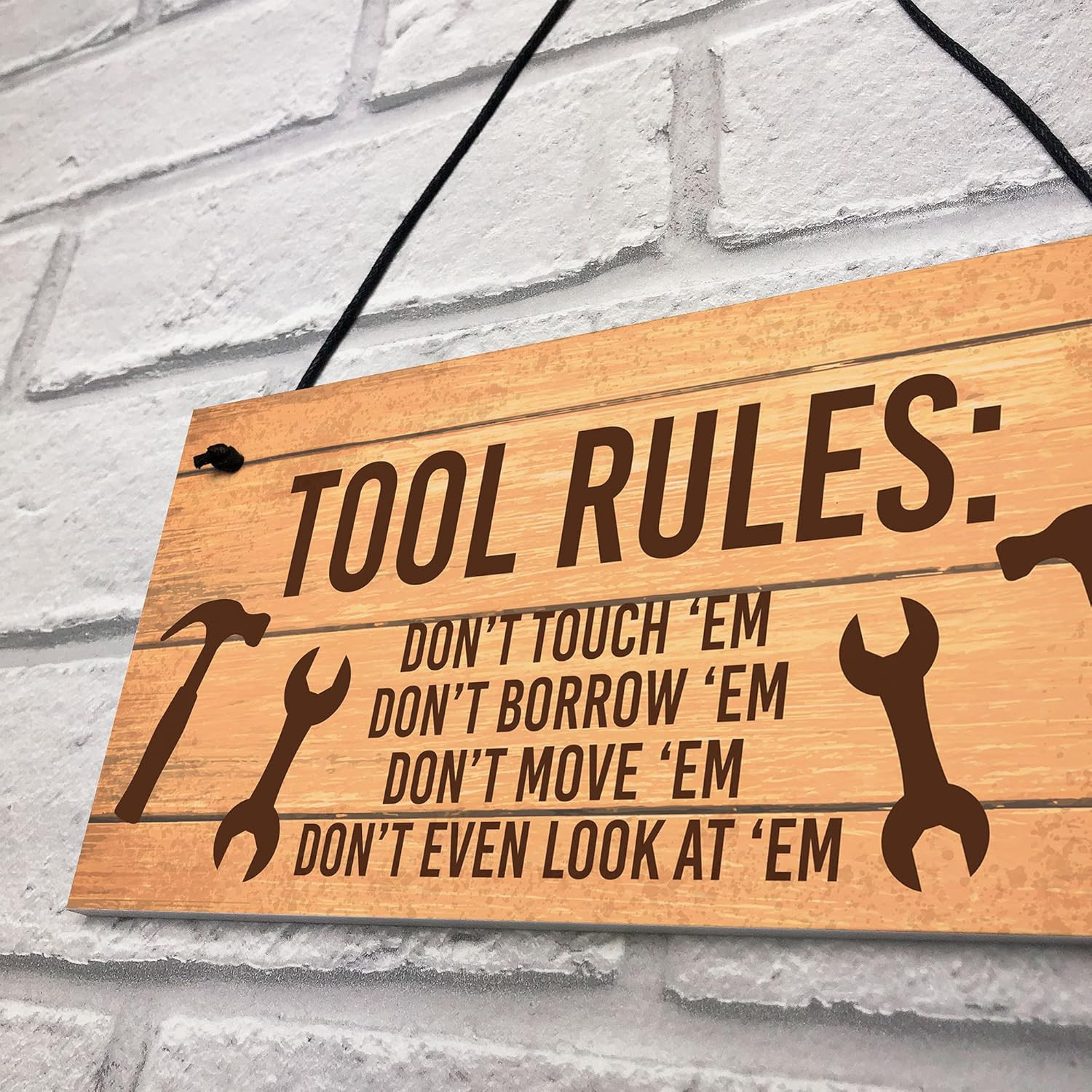 Funny Tools Sign for Man Cave Garage Shed Door Sign Gift for Men Dad Grandad