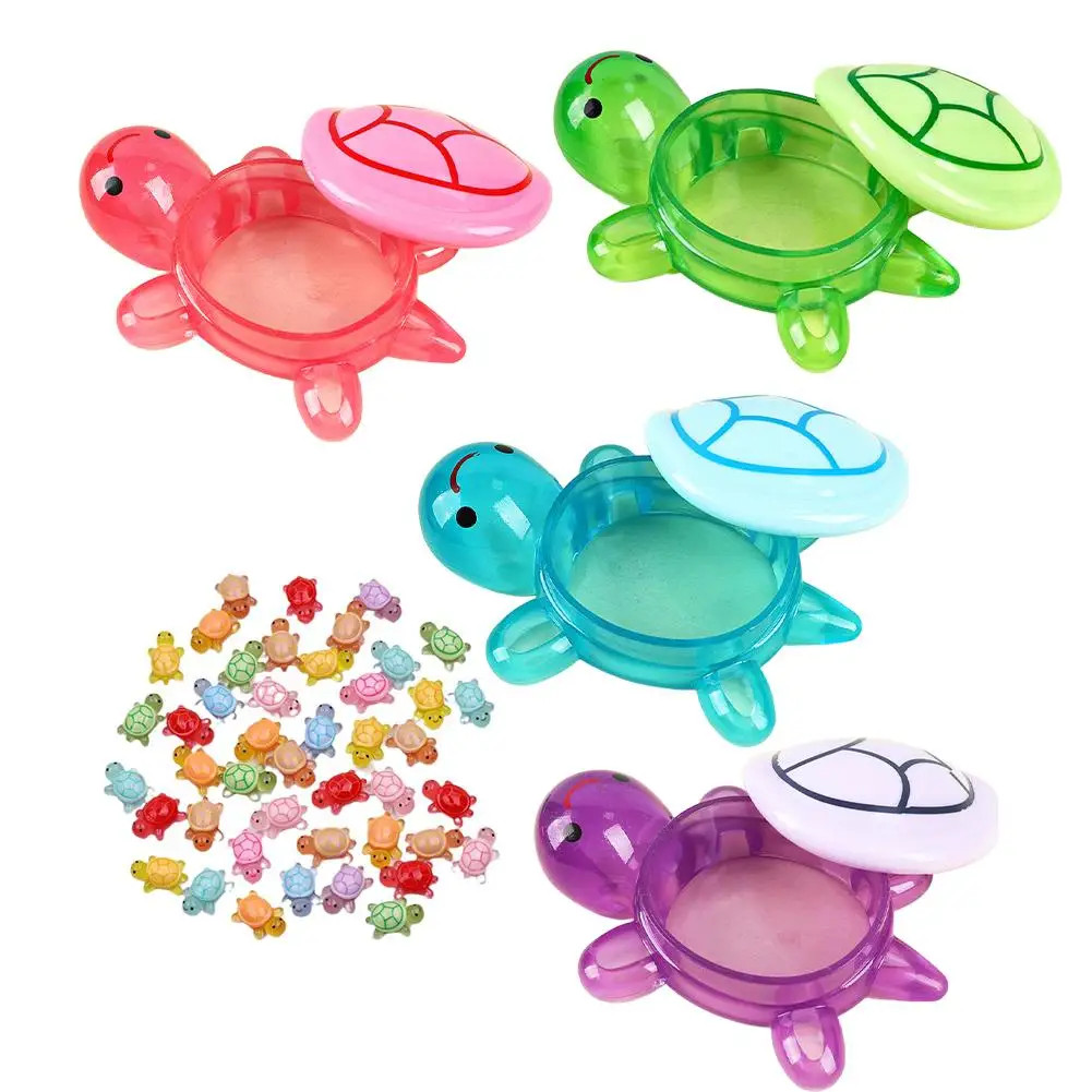 1PC Night Glow Large Turtle+100pcs Mini Luminous Turtles Figurines Resin