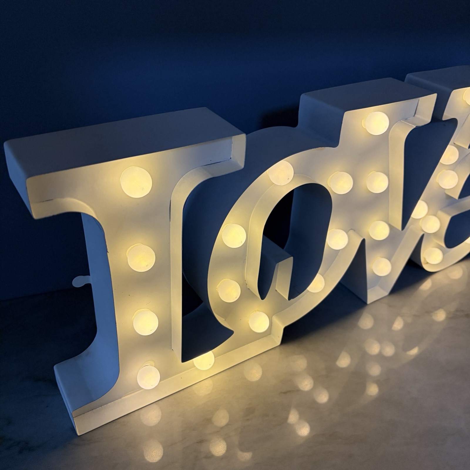 LOVE Marquee Letters Light Up Sign Wall Table Wedding Decor Metal Battery Operat