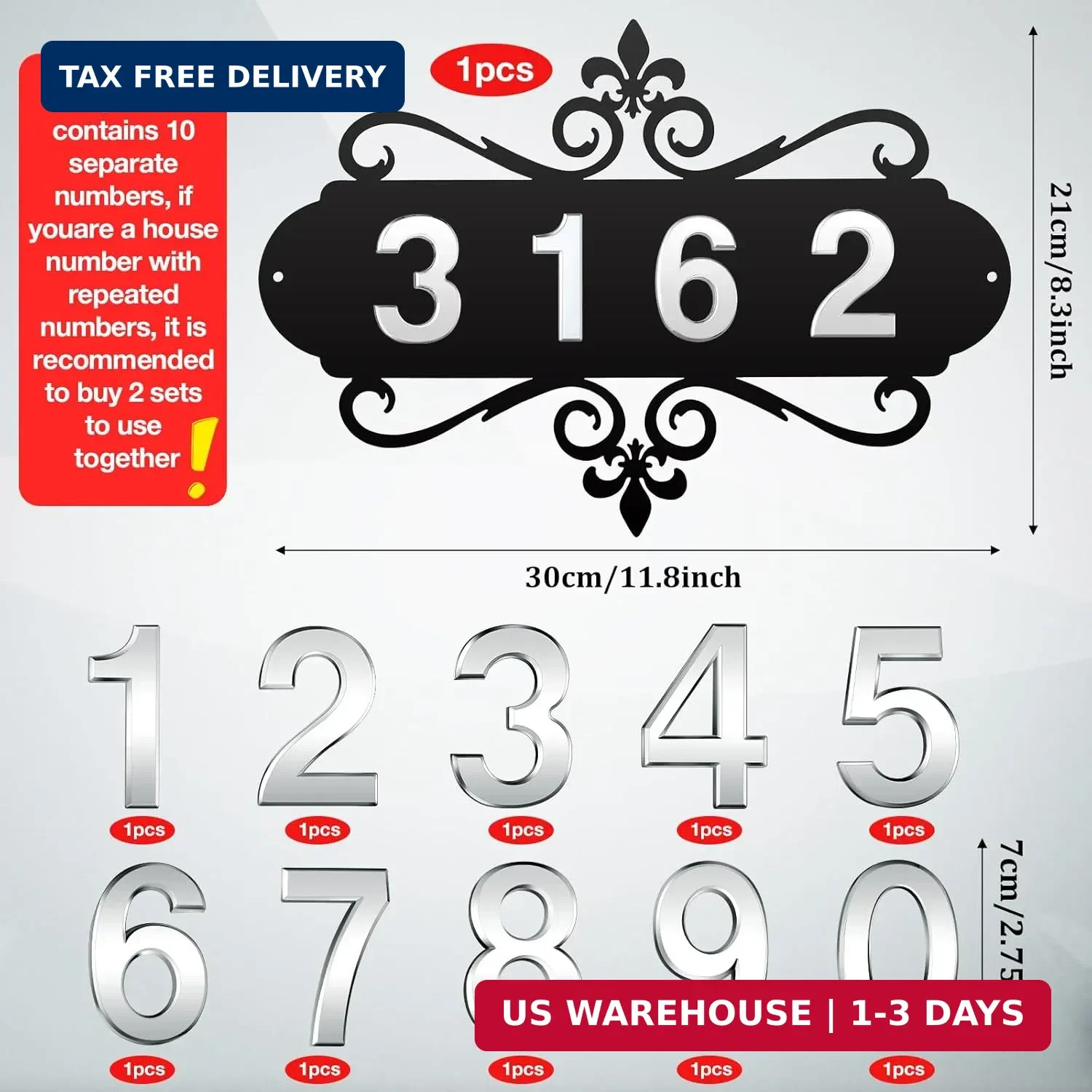 House Address Plaques Metal Address Sign Outside House Number Mailbox Number Sig