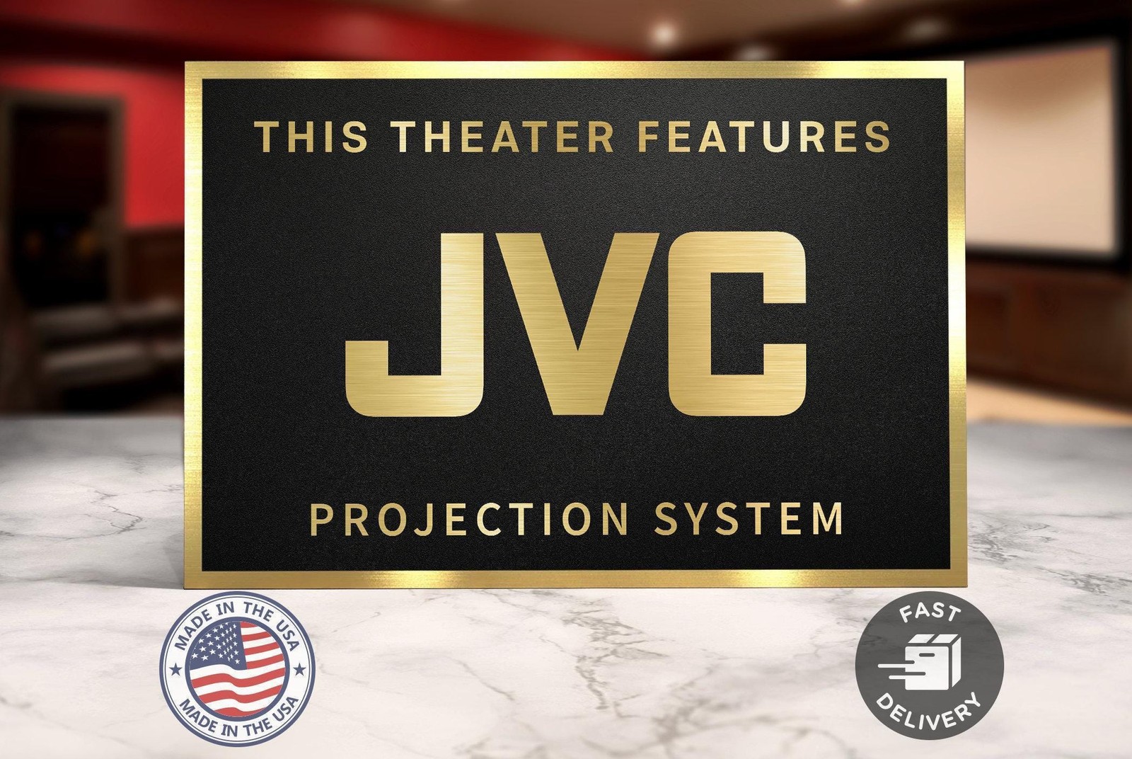 Jvc audio home movie theater sign