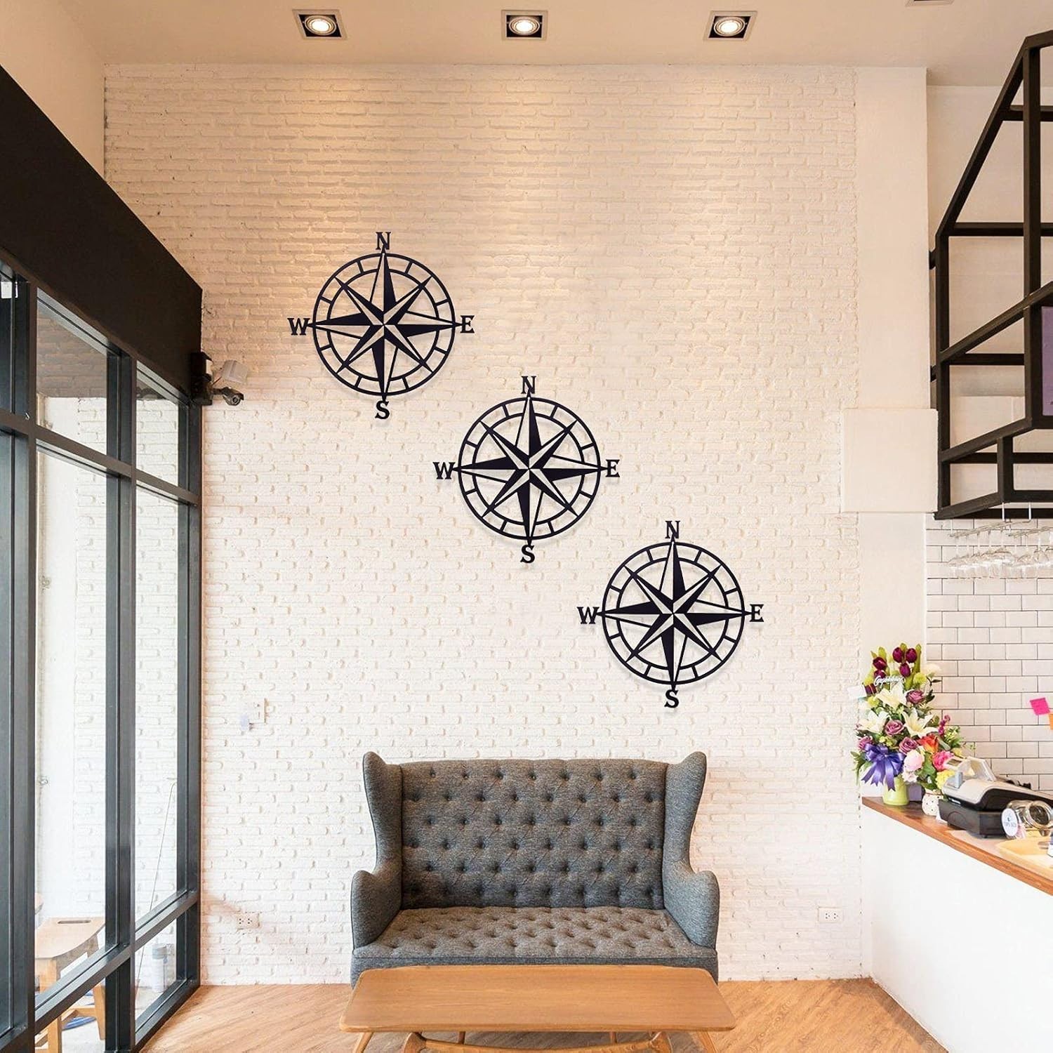 Lightweight 11″ Nautical Compass for Indoor/Outdoor Wall Art – Easy to Install