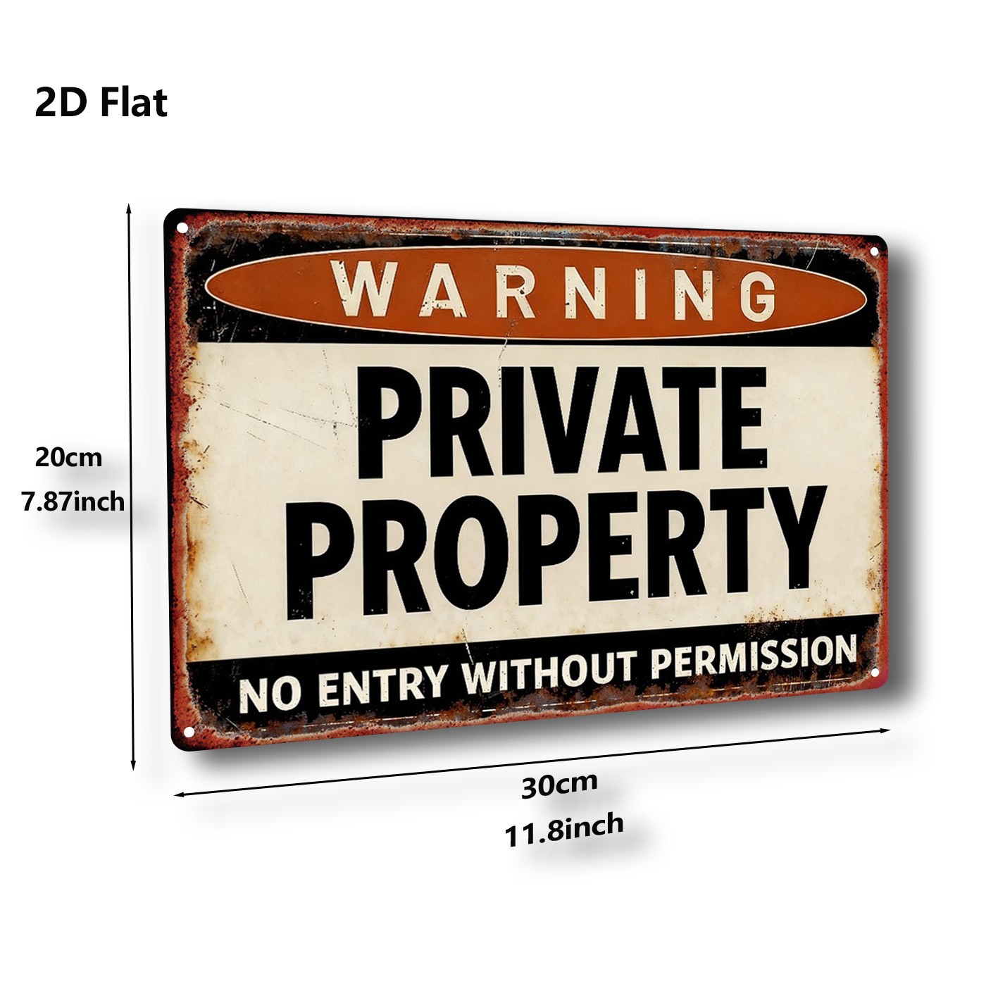 20.32*30.48 cm Metal Warning Private Property Sign