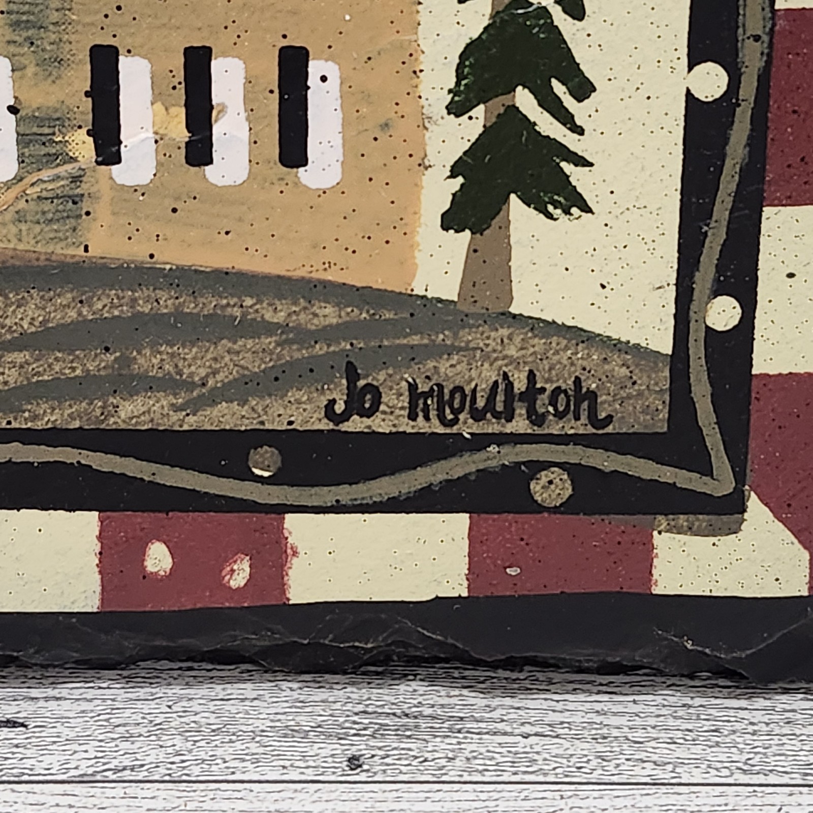 Hand-Painted Slate Sign – Bless Our Home 8×12 Rustic Country Wall Decor