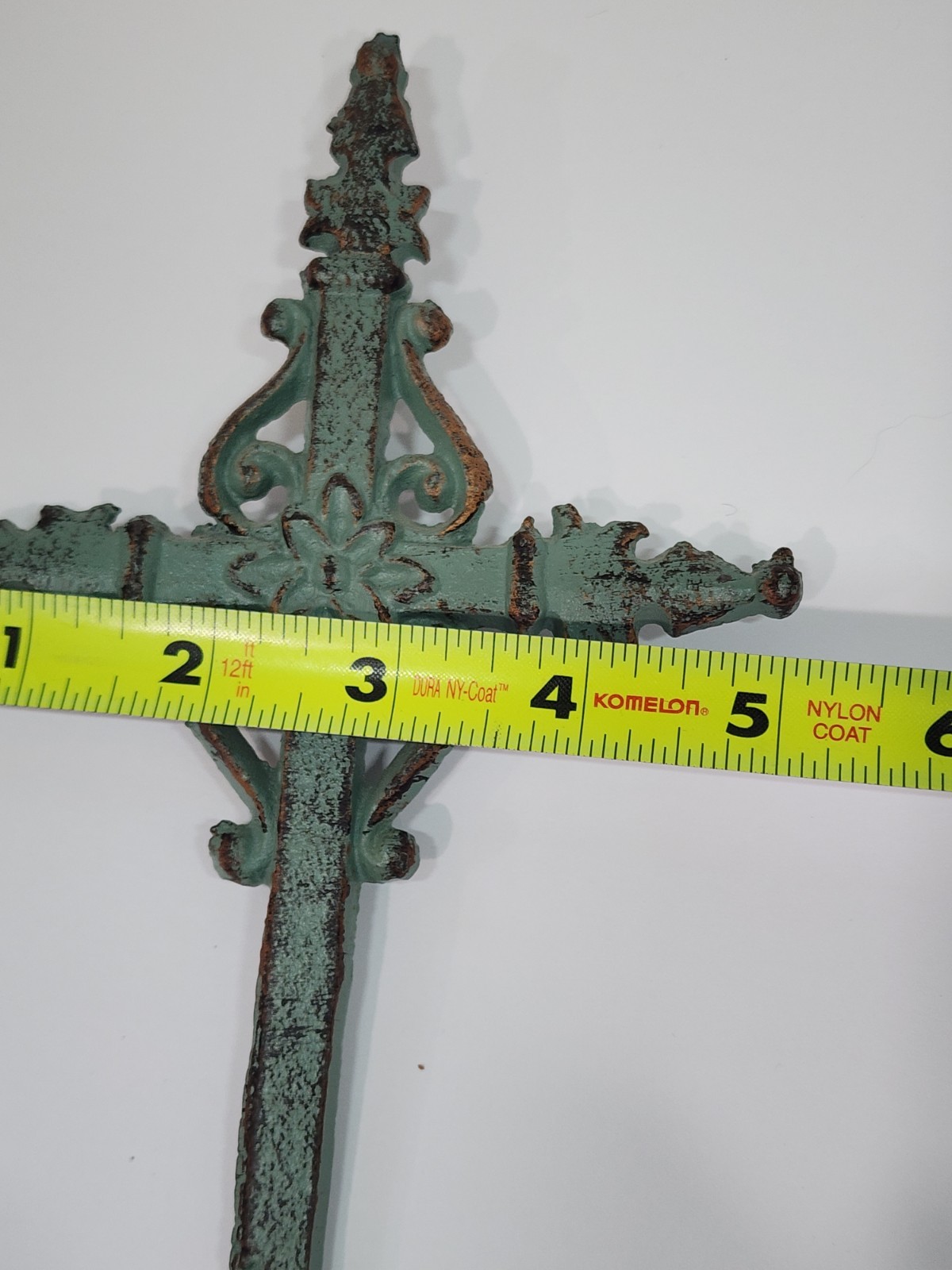 Cast Iron Wall Cross Plaque Brown Distressed Rustic Primitive Christian Decor