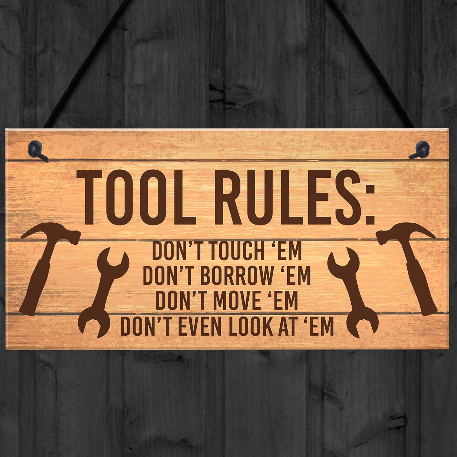 Funny Tools Sign for Man Cave Garage Shed Door Sign Gift for Men Dad Grandad