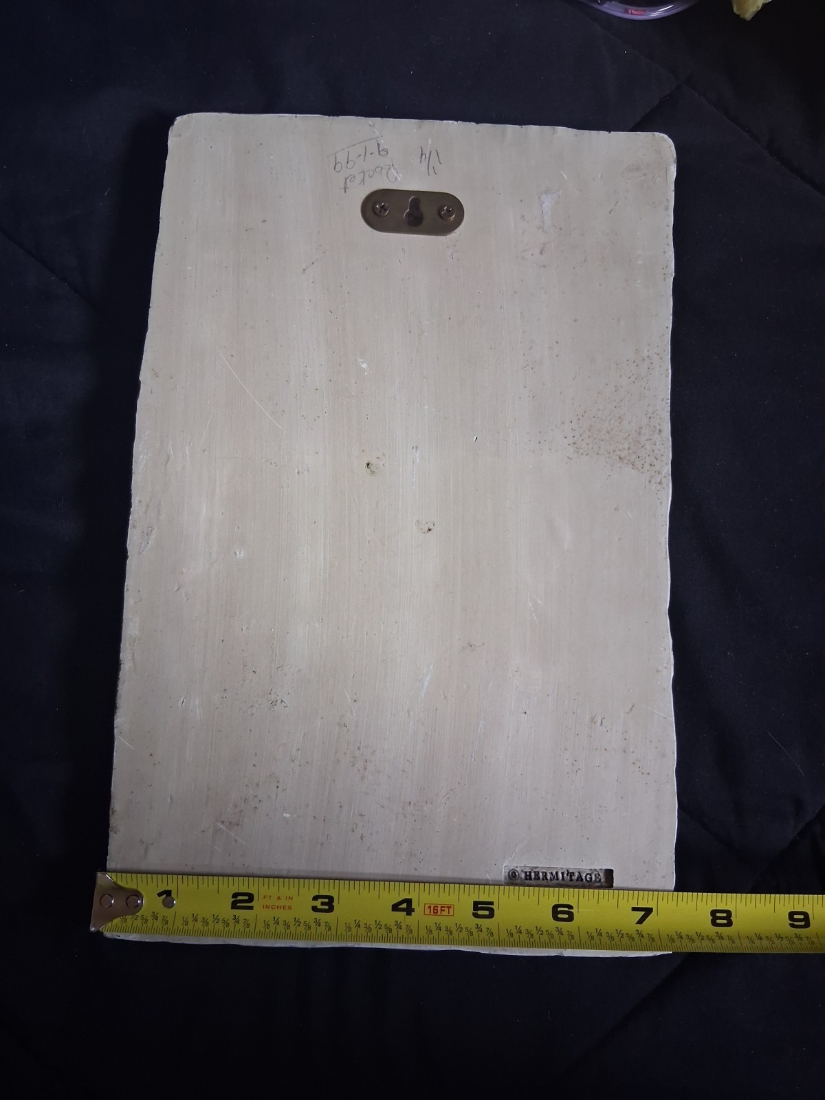 Hermitage Botanical Leaf Relief Stone Wall Plaque Gray Rectangle Vertical 11x8in