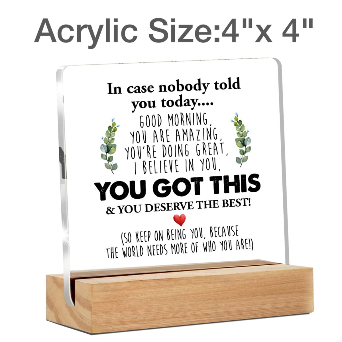 GTGIC Inspirational Desk Sign Motivational Quote Clear Acrylic 4 x 4 Inche…