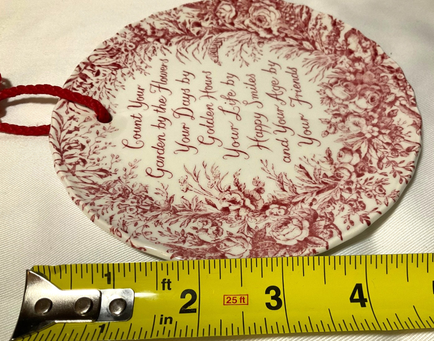 Red White Royal Crownford Ironstone Plate Staffordshire England “Count Your”