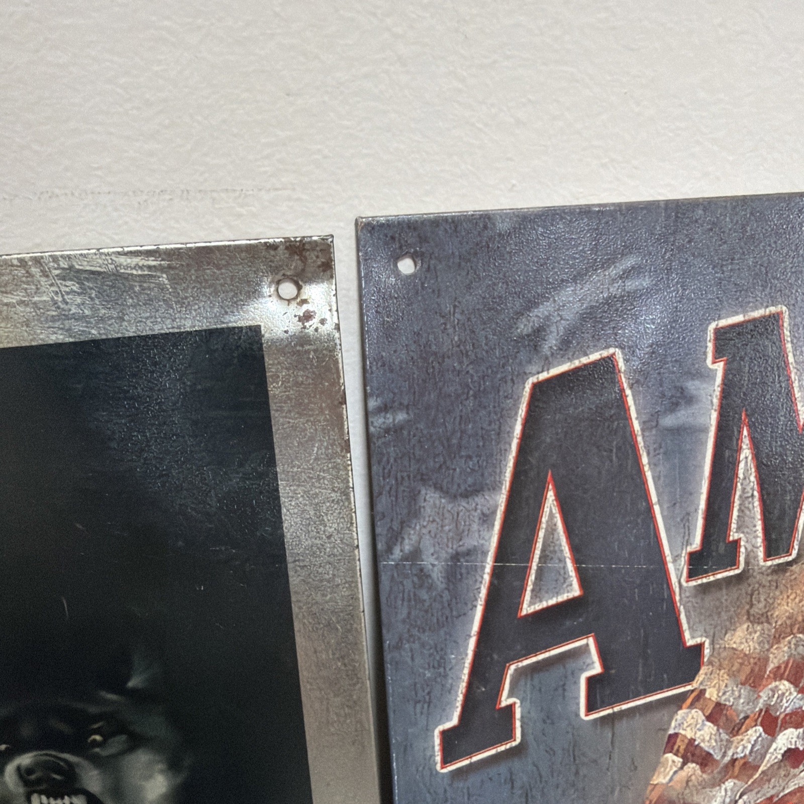 Two Metal Tin Signs Live To Ride America Let Freedom Reign Wall Decor