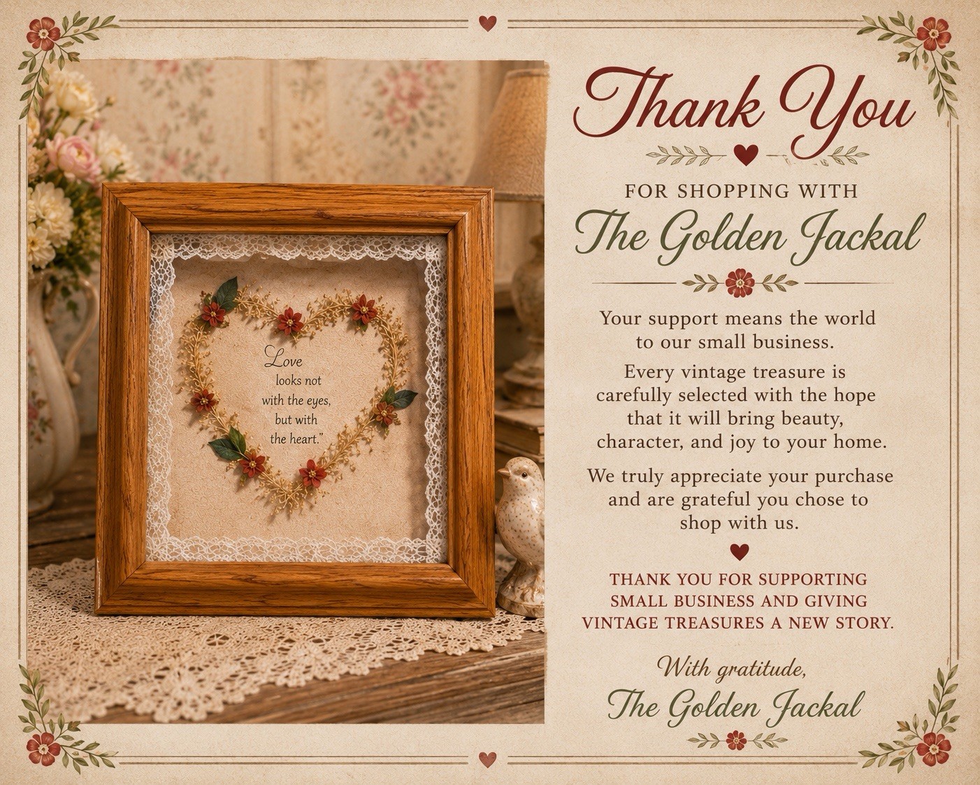 Vintage Shadow Box Love Looks Not With The Eyes But With The Heart Wall Art