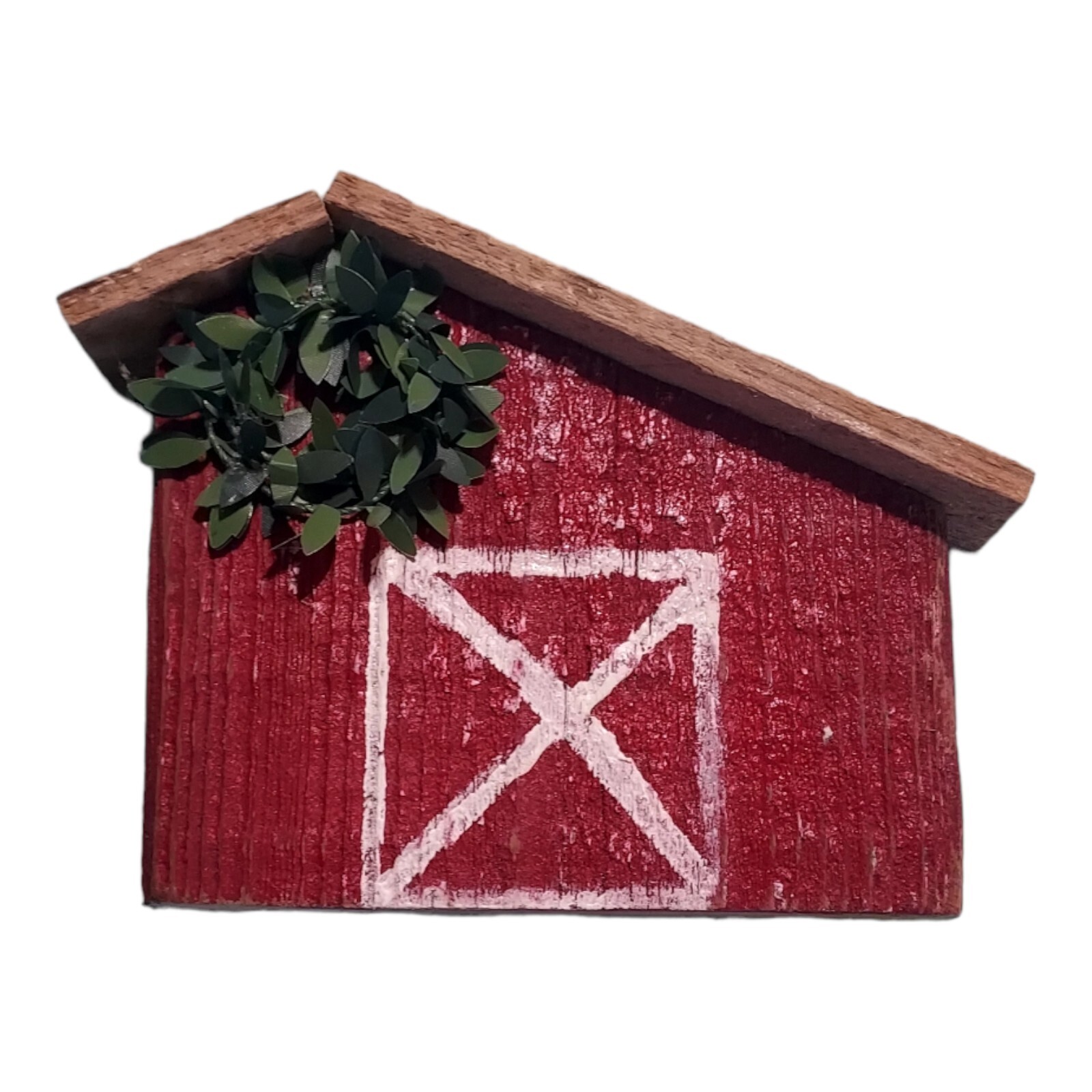 Barnwood Architectural Salvage Handcrafted Red White Barn 6″ Tiered Tray Decor
