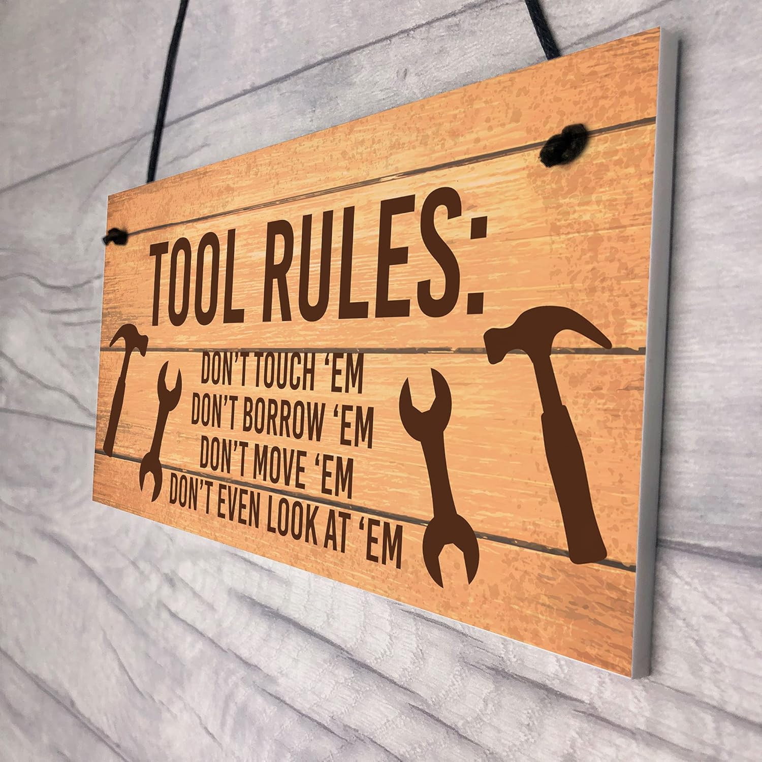 Funny Tools Sign for Man Cave Garage Shed Door Sign Gift for Men Dad Grandad