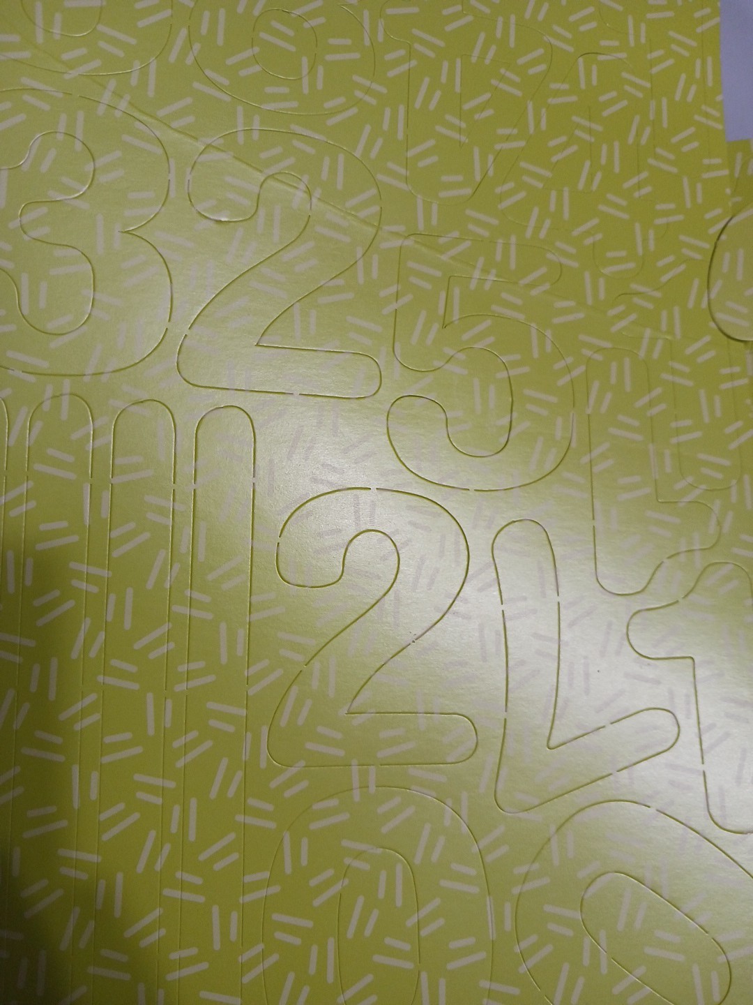 Paper Letters and Numbers Die-cut perforated. 2 sets alphabets, 6 sets numbers