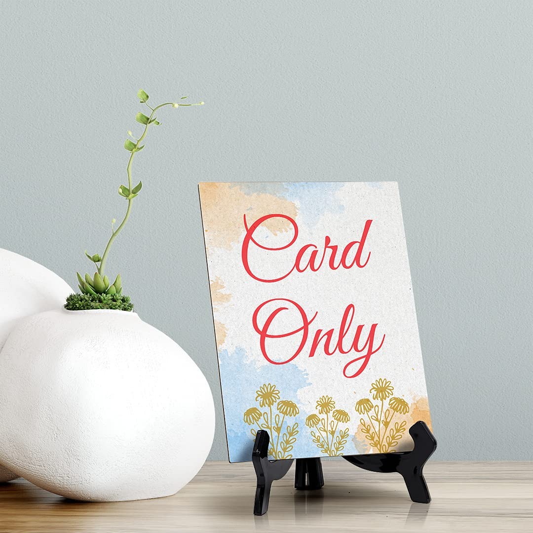 Signs ByLita Card only, Blue Watercolor Table Sign (6 x 8″)