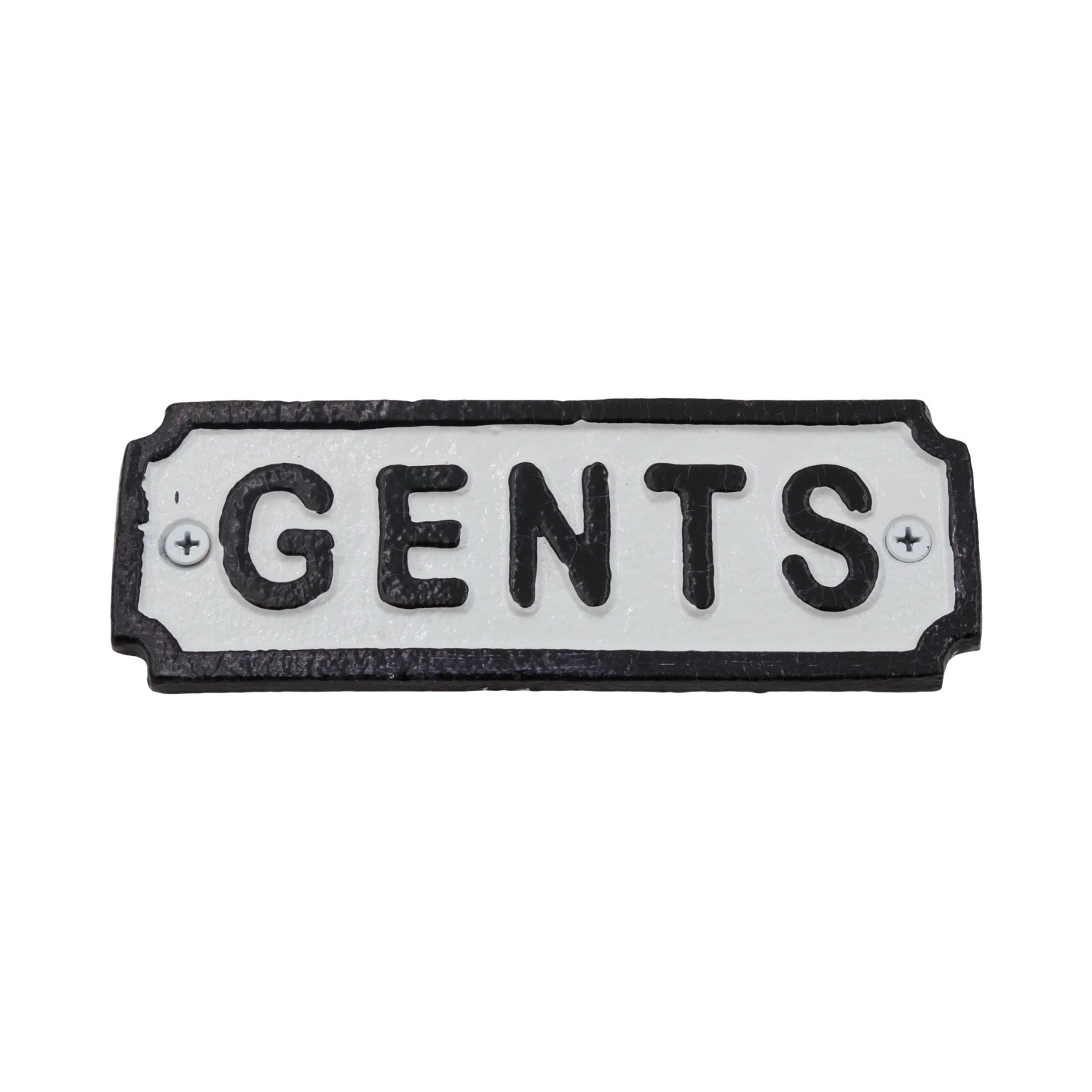 Old Fashioned Antique Replica Gents Restroom Sign in Cast Iron 6.5 inches