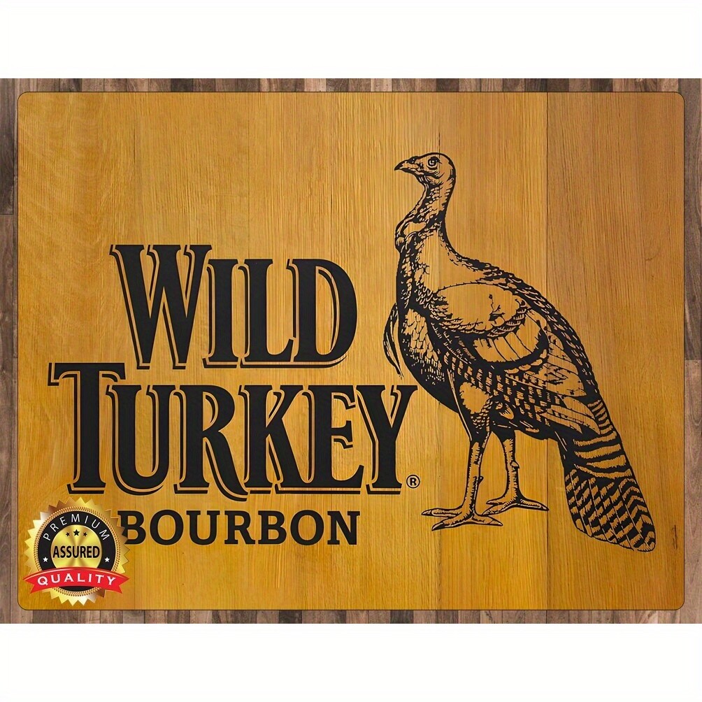 Wild Turkey Bourbon Tin Metal Signs- Bourbon Whiskey with Turkey Illustration