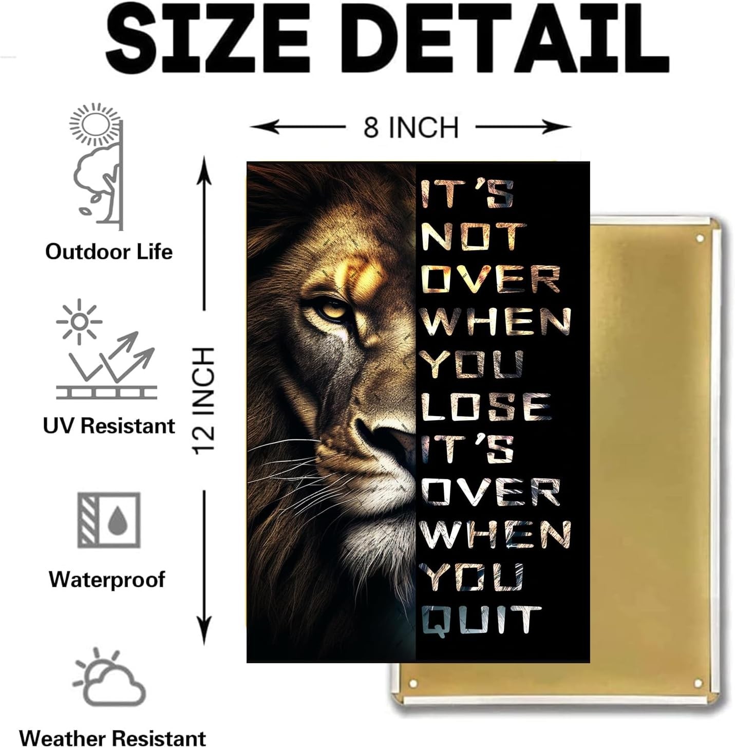 Animal Leopard Metal Tin Sign Lion Wall Decor Motivational Theme 8×12