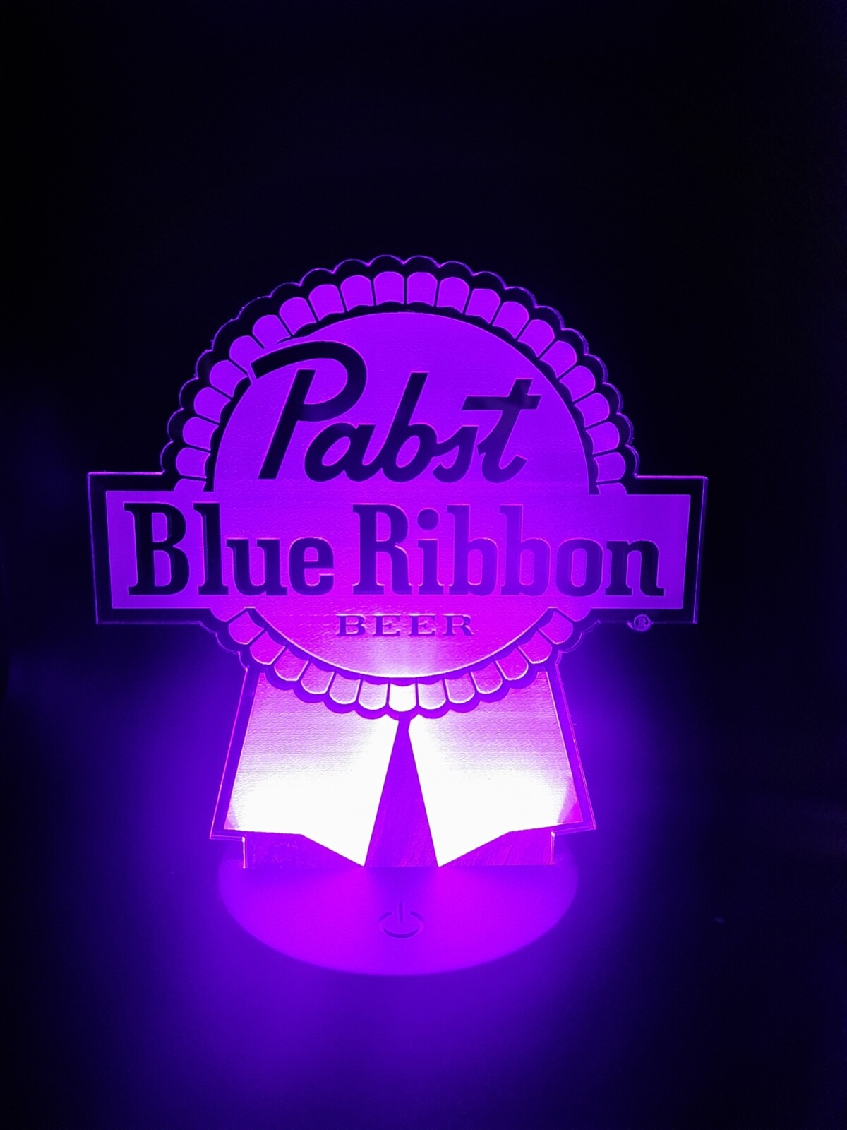 Edge Lit Tabletop Sign, Multi-Colored LED, LaserEtch, Pabst Blue Ribbon Beer