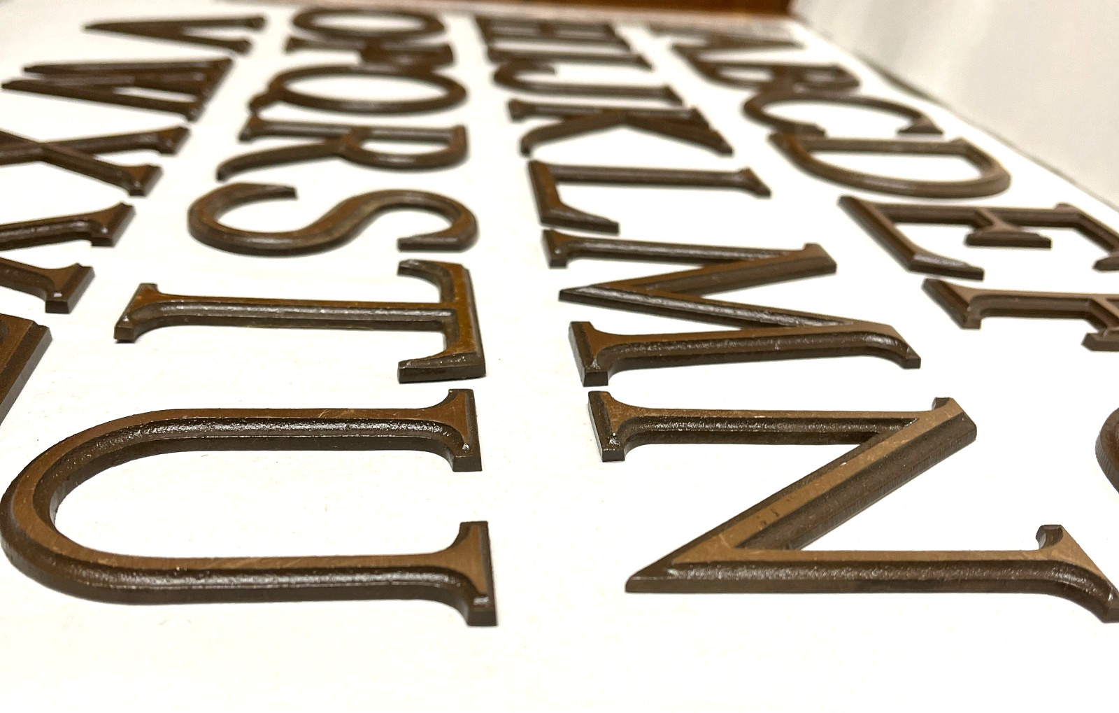 Solid Cast Bronze Letters, Shiny Burnished Brushed Fronts 3″ H
