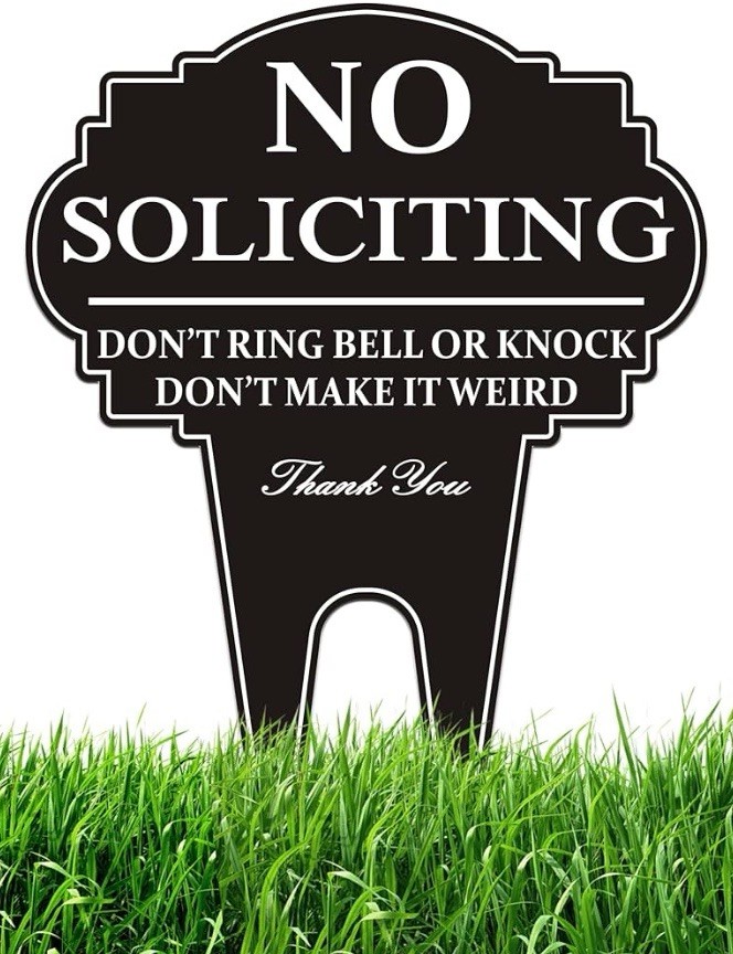 2 No Soliciting Yard Sign for House, 13×9.5 inches Double-Sided Printed,