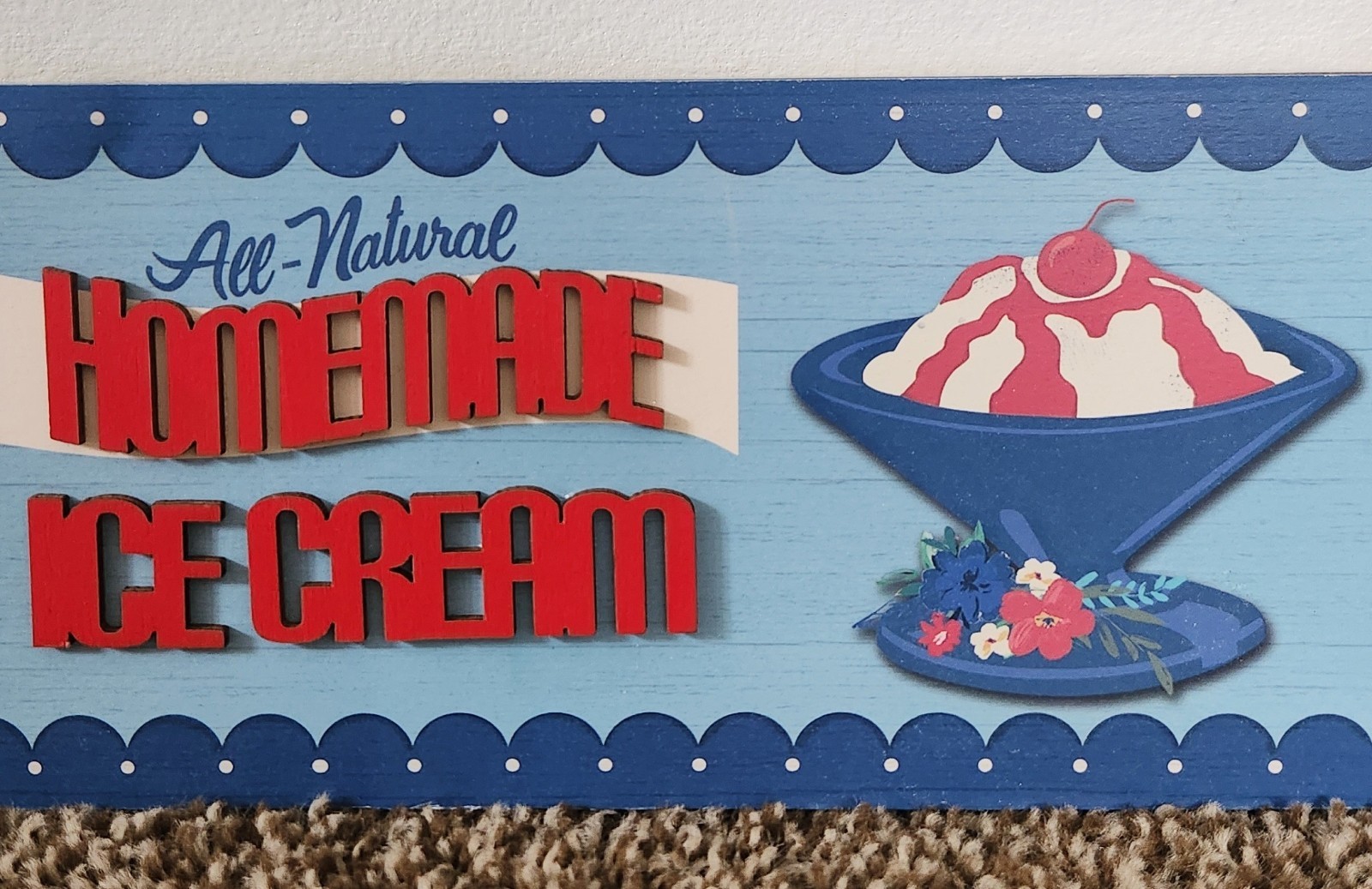 The Pioneer Woman All-Natural Homemade Ice Cream Wooden Box Sign