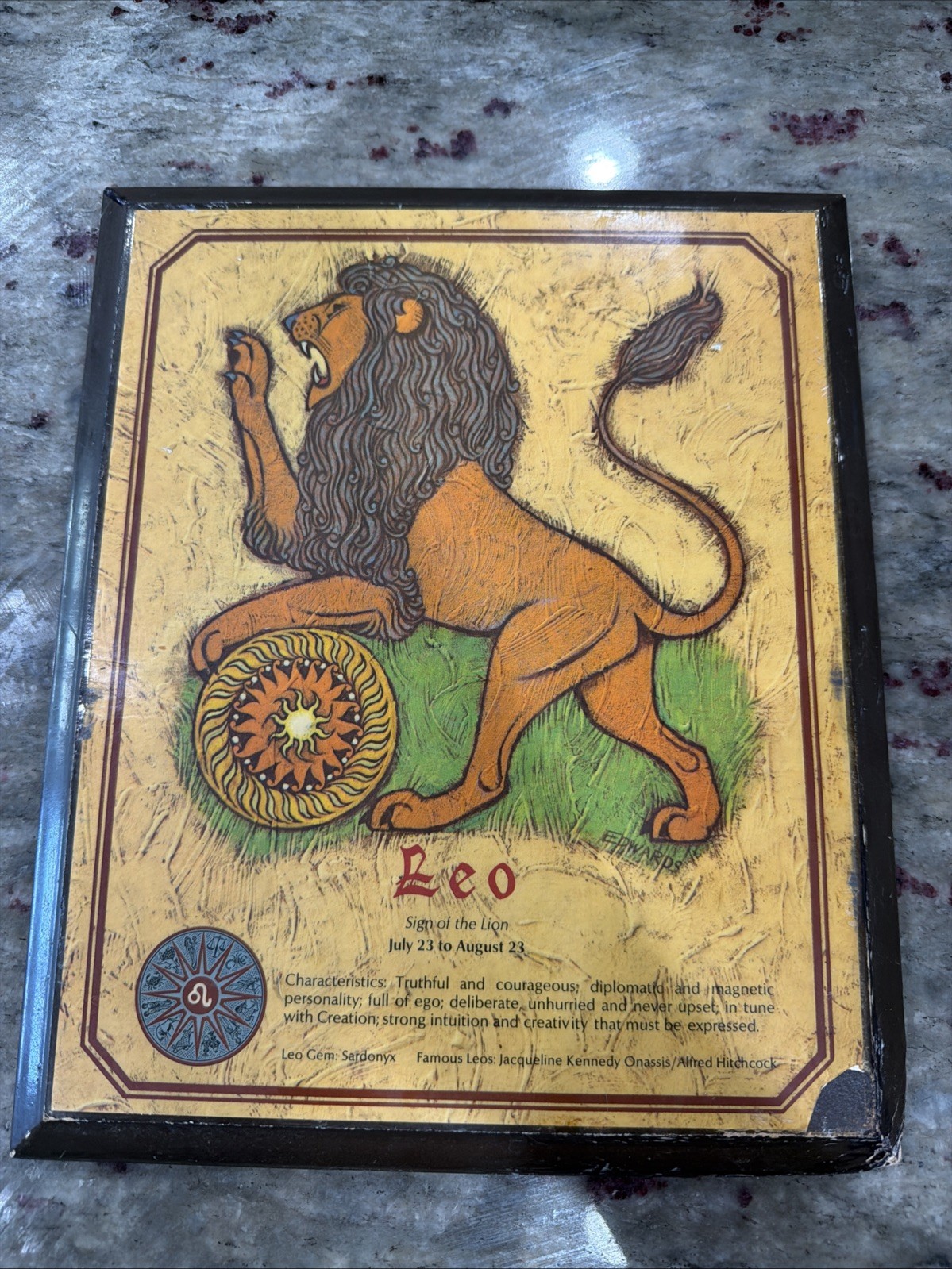 Vintage 1970s Leo Lion Astrological Sign Wall Art Zodiac Collectible Retro Boho