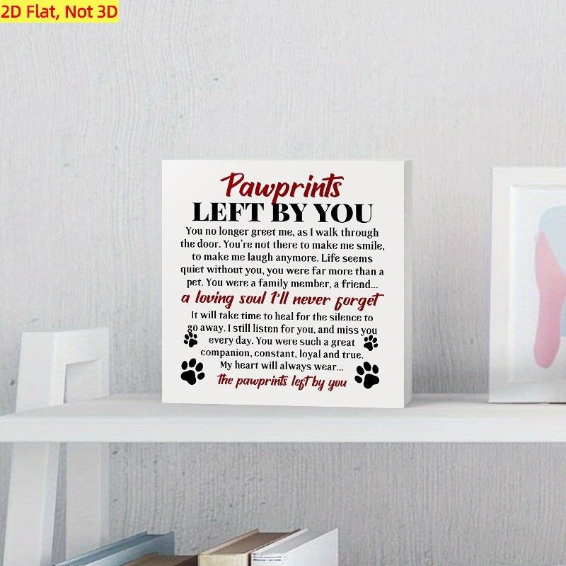 Pet Memorial Wooden Box Sign Pawprints Left By You Dog Cat Loss Bereavement Gift