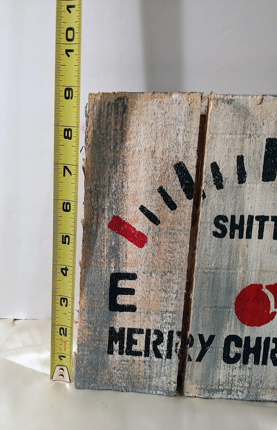 SH!TTER FULL Rustic Gray Stencil Bathroom Sign Wood Standing Christmas Vacation