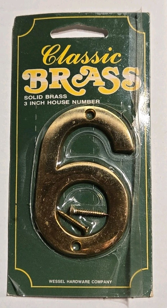 Solid Brass House 3″ Inch High Address Numbers Polished Brass #0 with Hardware