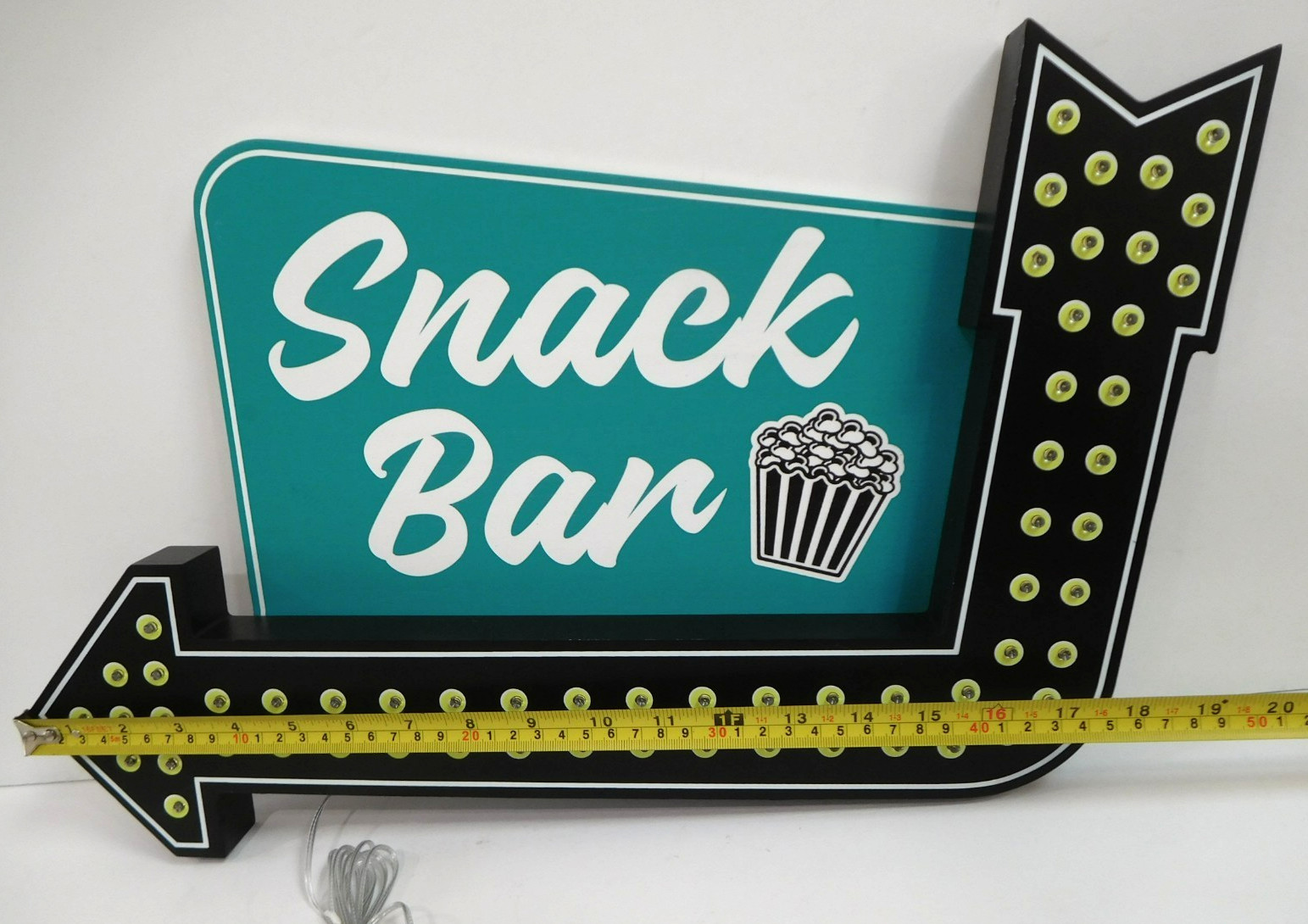 SNACK BAR SIGN ~ USB LED LIGHTS movie home theater wall art decor popcorn arrow