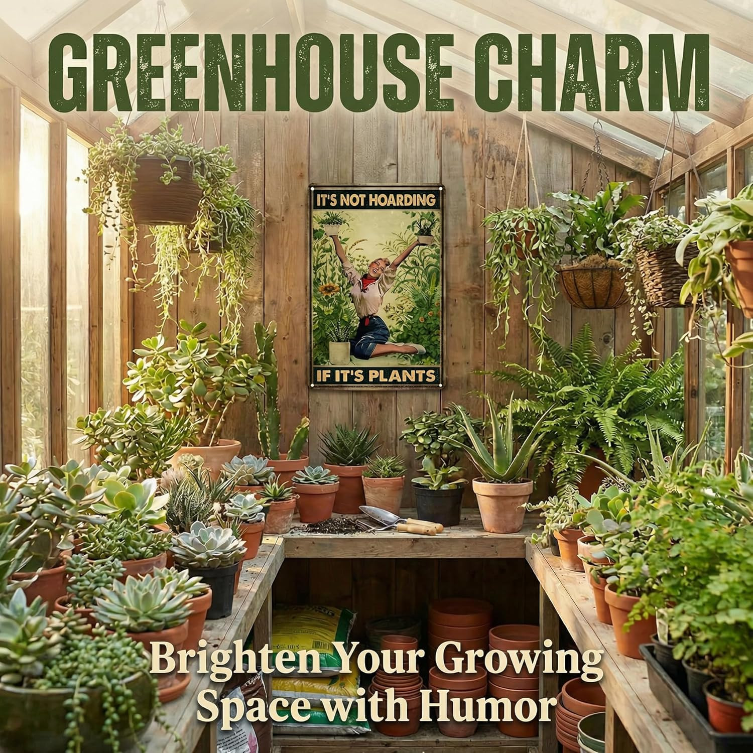 Gardening Gifts It’s Not Hoarding If It’s Plants Vintage Garden Signs for Hom…