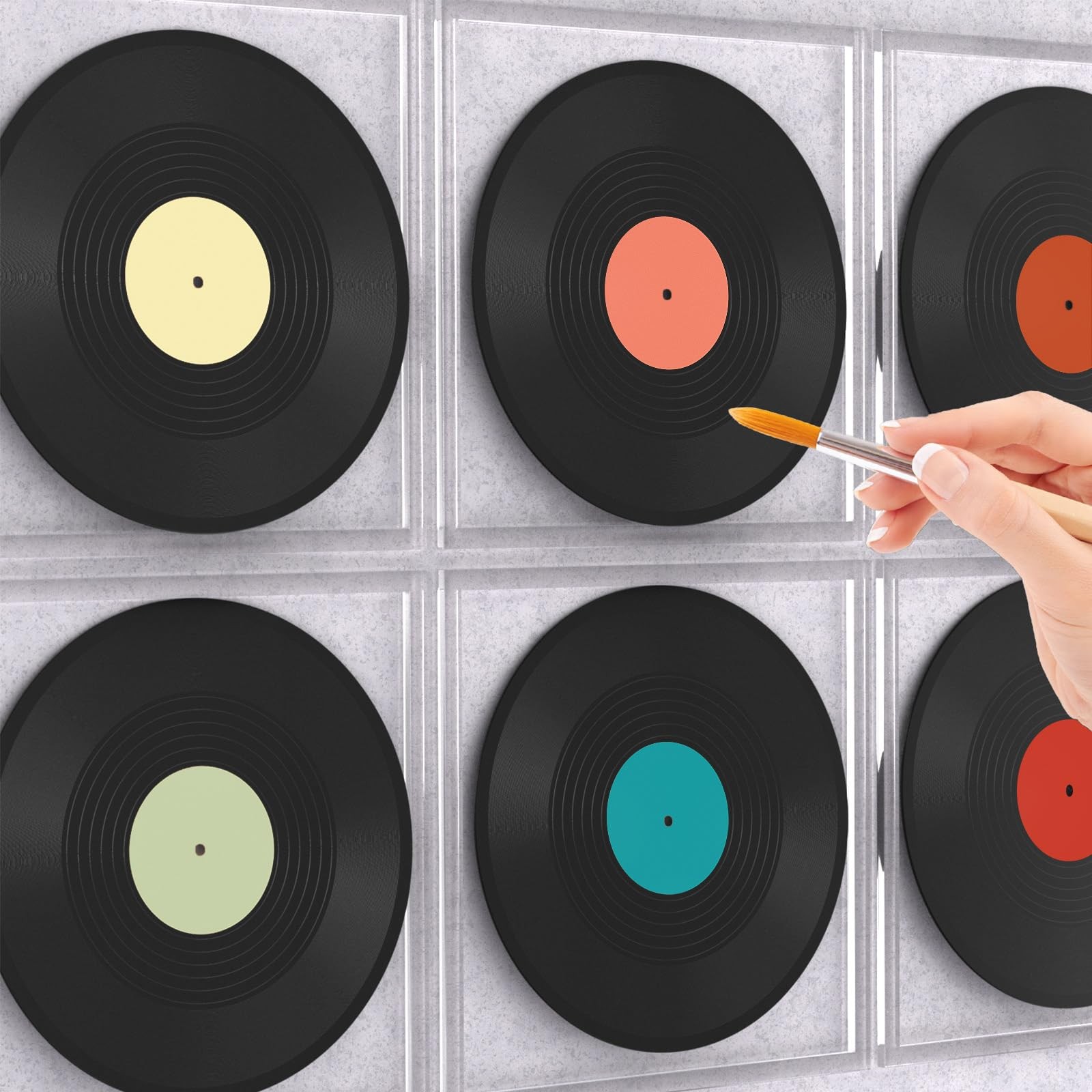 6 Pack 12in Blank Vinyl Record Decor, Fake Vintage Record for Indie Wall Aest…
