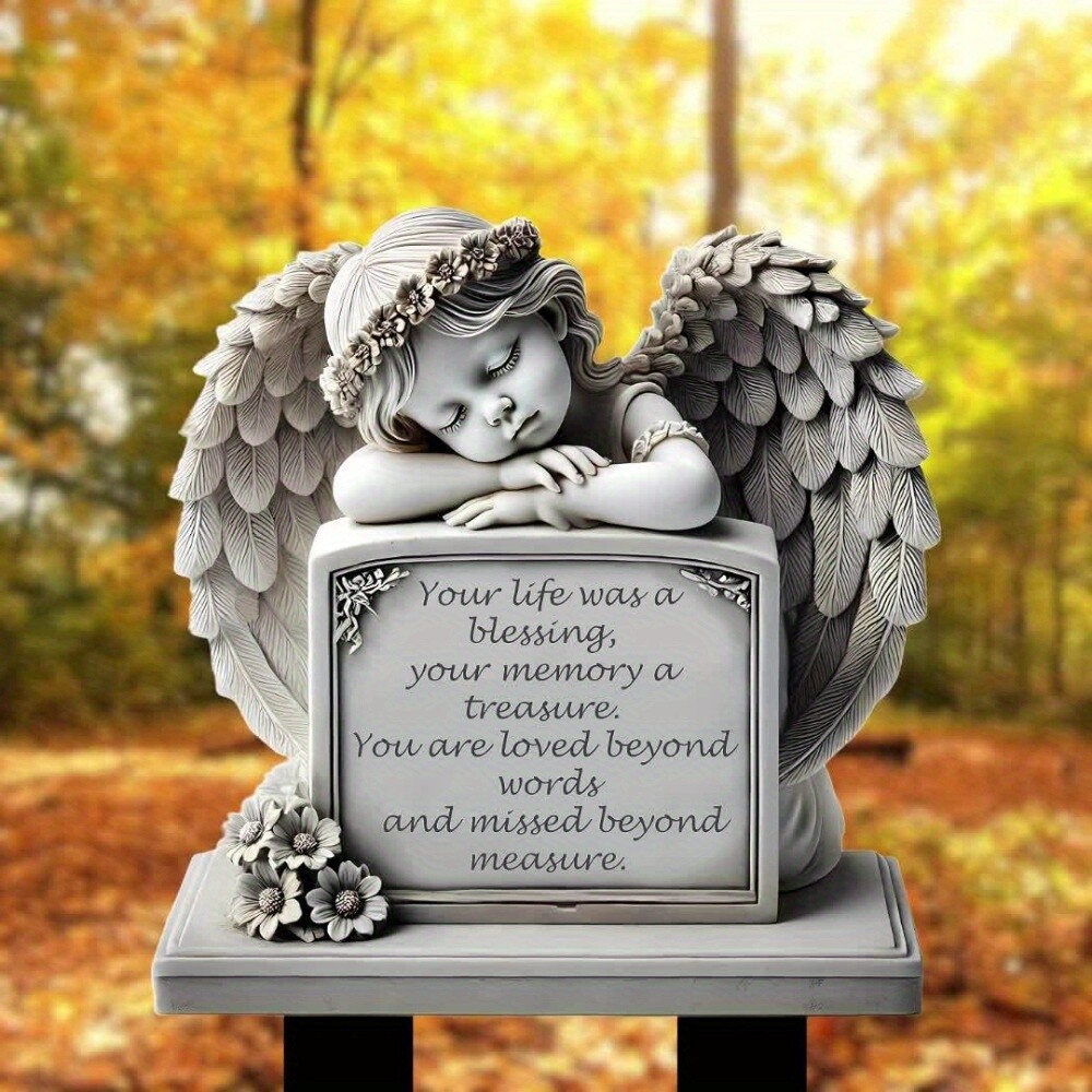 2D Flat Acrylic Decorative Signs and Plaques Angel Memorial Plaque Floor Inserts