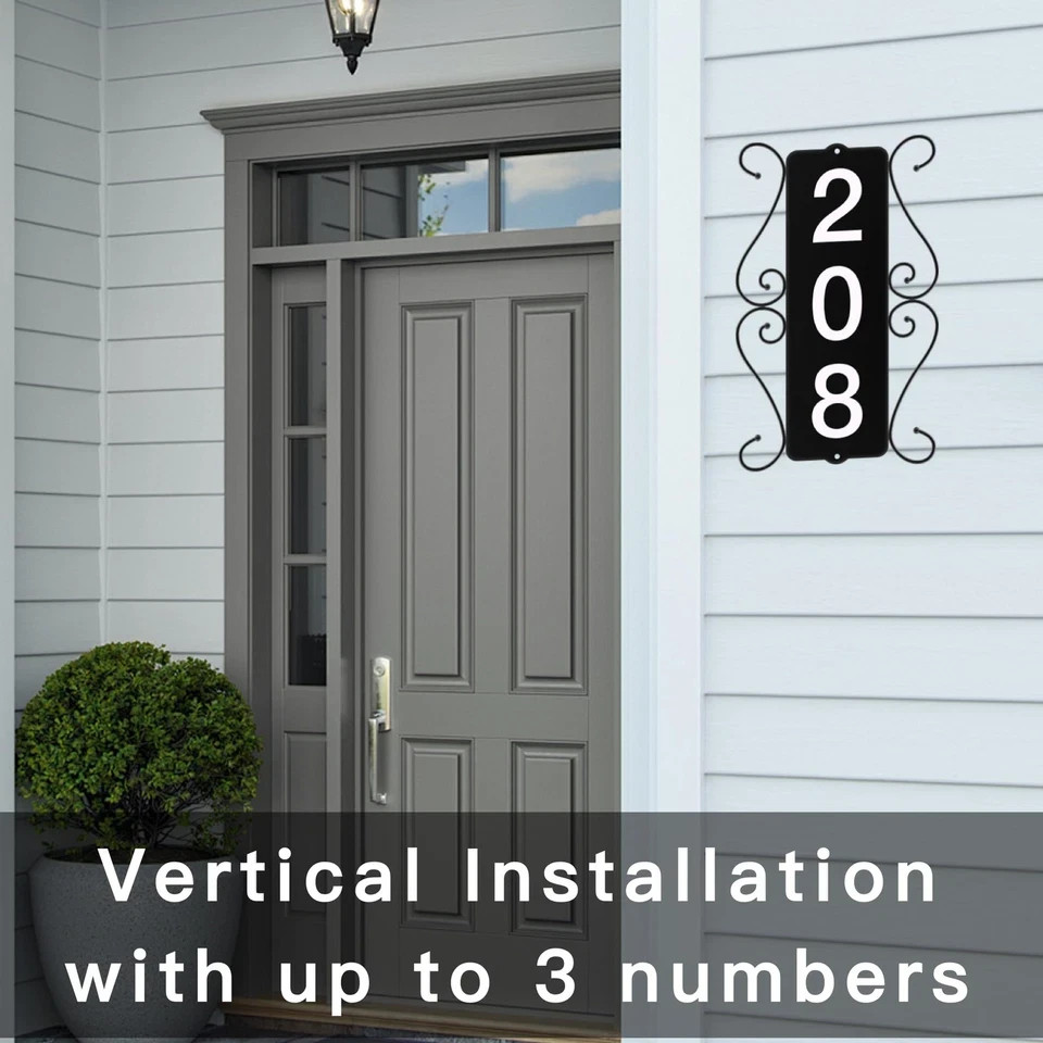 Metal Address Sign, Street House Numbers, Address Plaques for Houses, Horizon…
