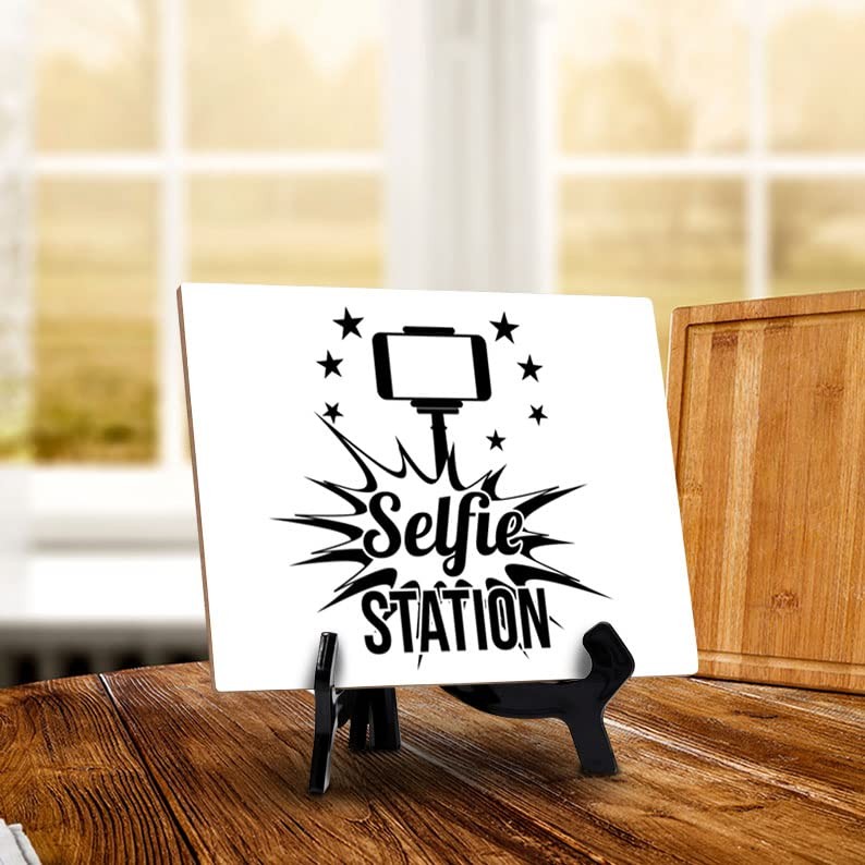Signs ByLITA Selfie Station Phone, Table Sign with Acrylic Stand (6×8“)