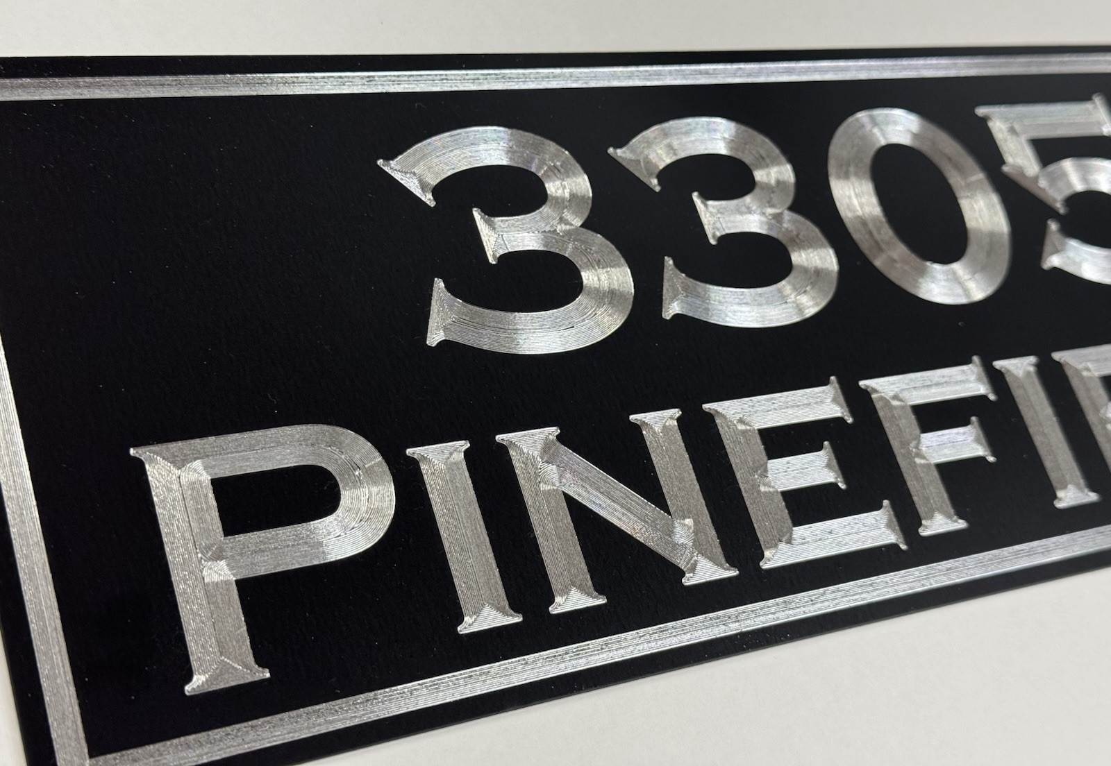 Reflective Engraved Custom House Number Street Address Metal 14×5 House Sign