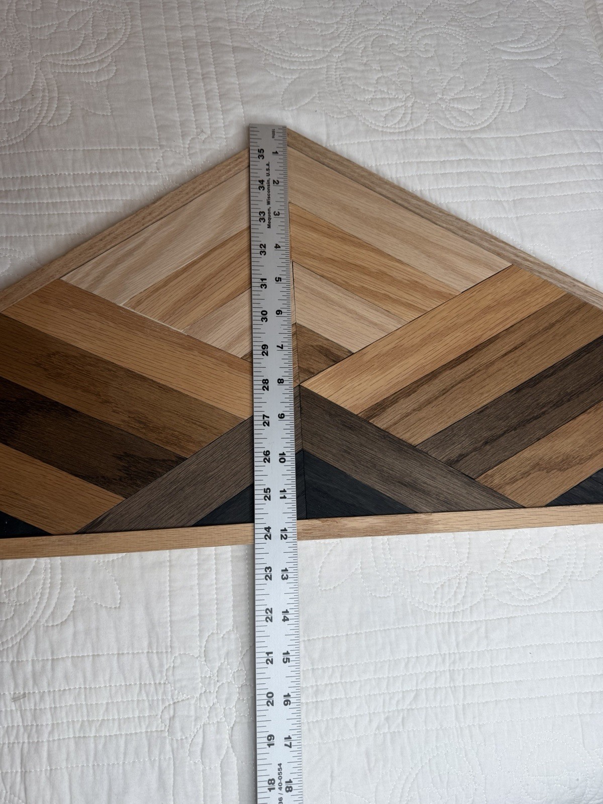 Birch & Buffalo Mountain Sun Geometric Wall Art Triangle Wooden 39×12” Decor